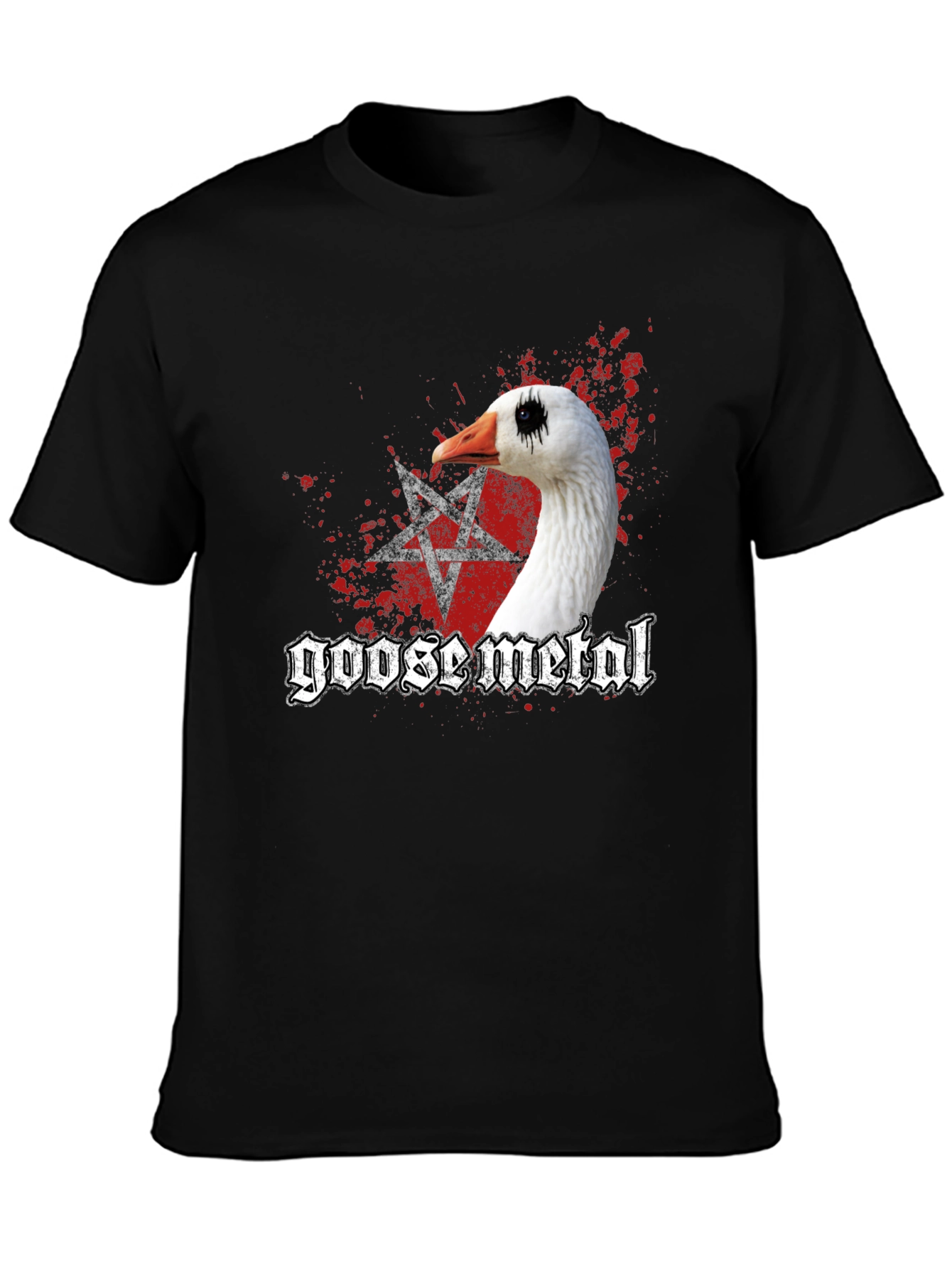 Goose Metal T-Shirt - Funny Black Metal Goose Tee