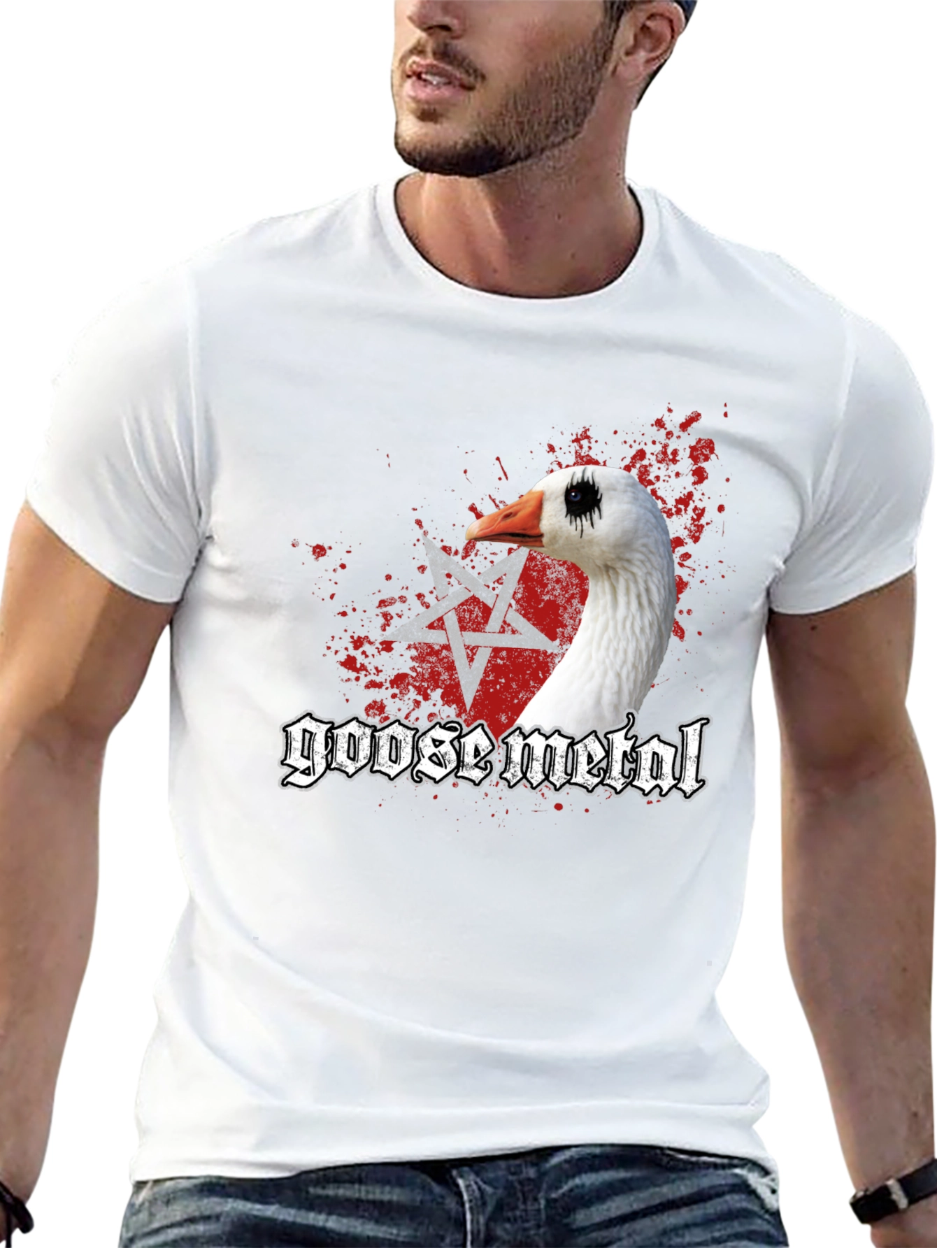 Goose Metal T-Shirt - Funny Black Metal Goose Tee