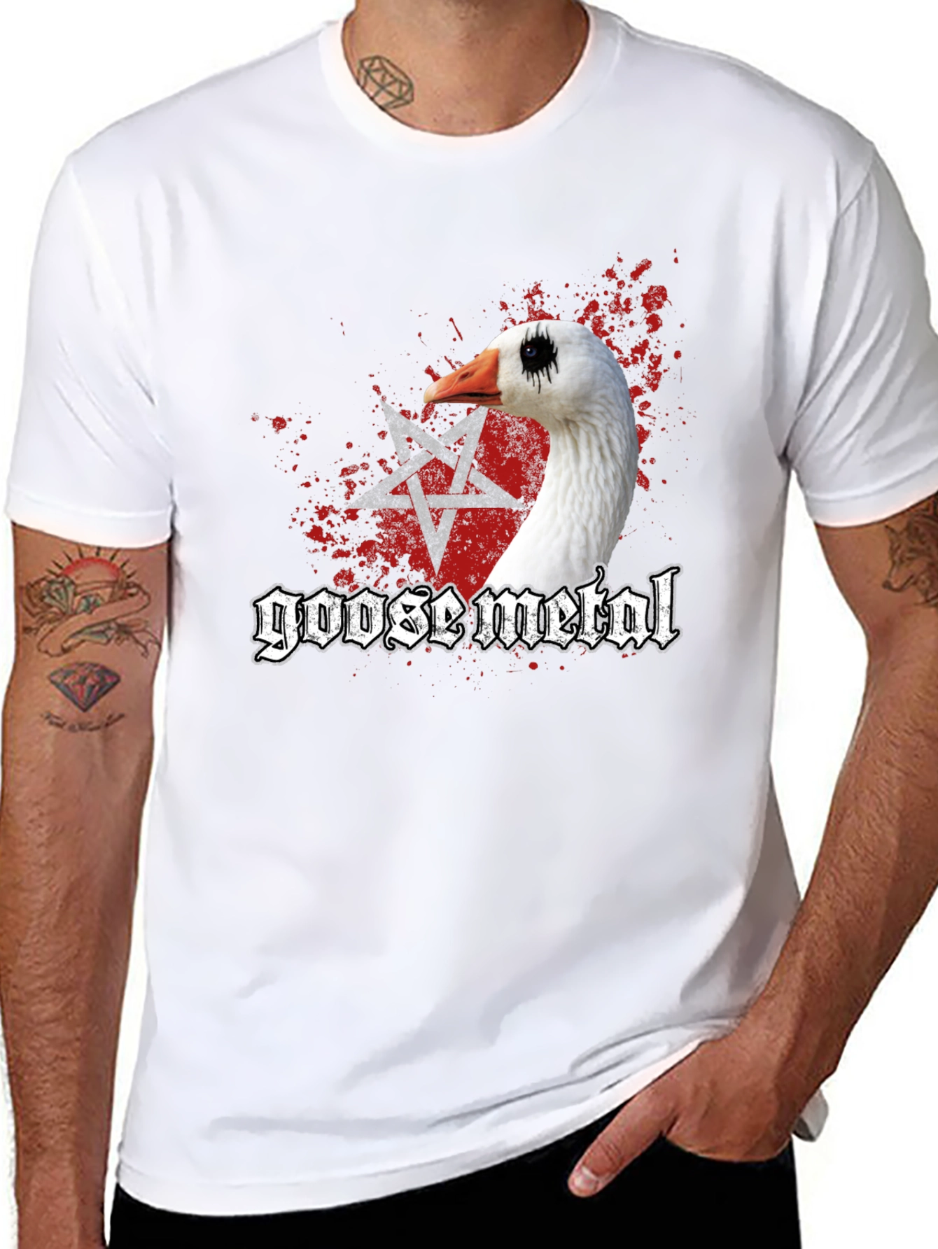Goose Metal T-Shirt - Funny Black Metal Goose Tee