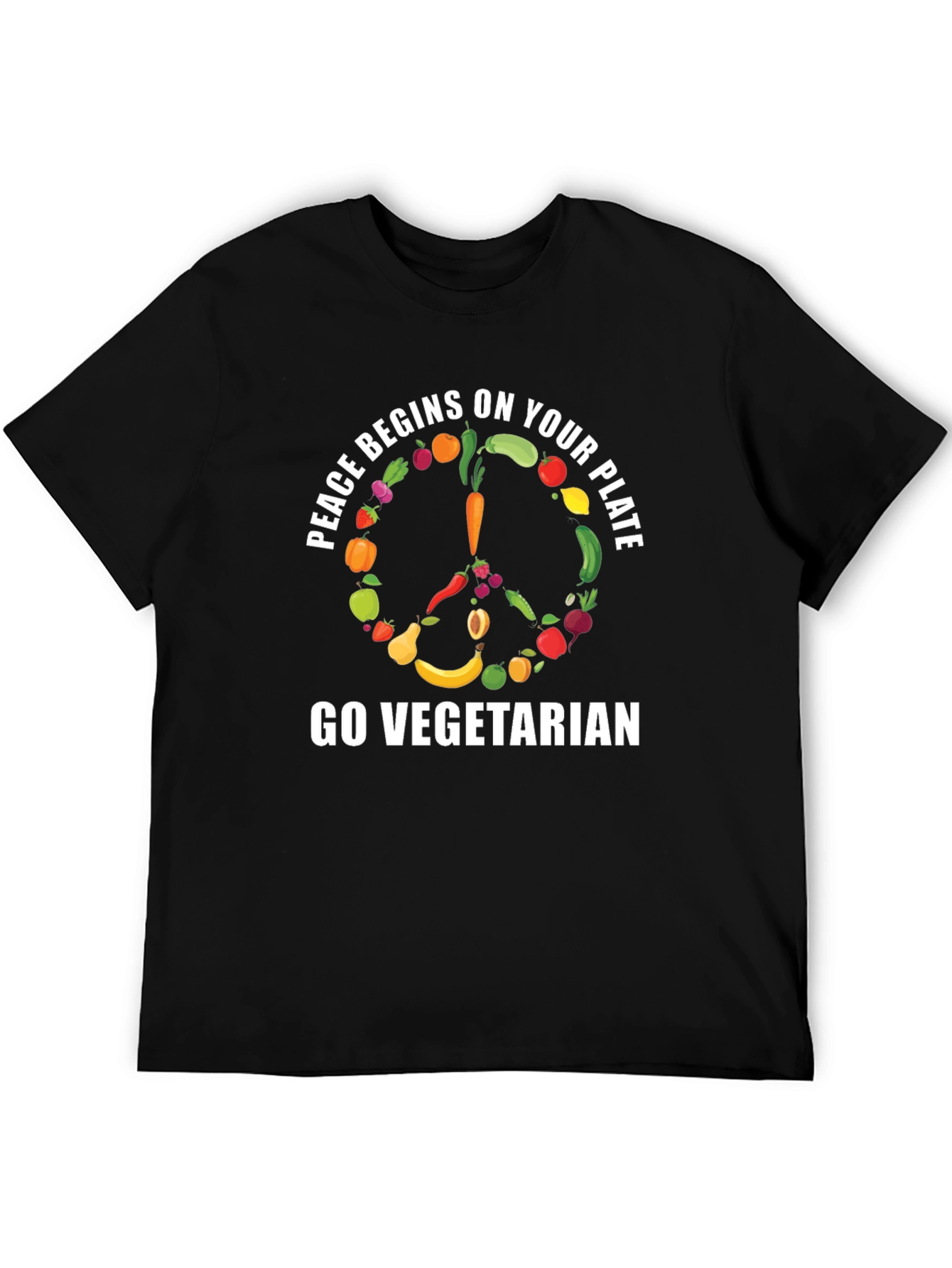 Peace Begins on Your Plate Vegetarian T-Shirt