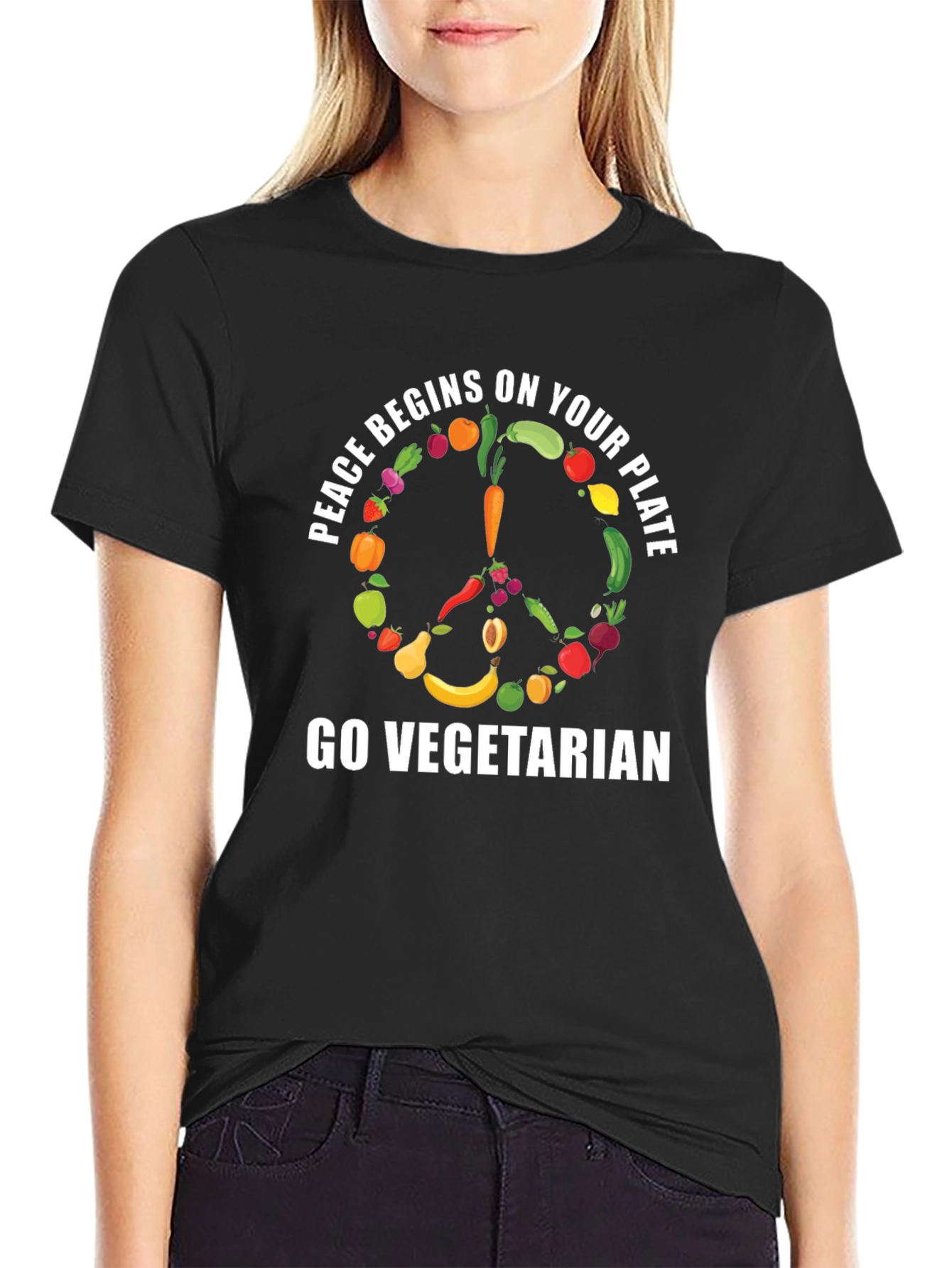 Peace Begins on Your Plate Vegetarian T-Shirt