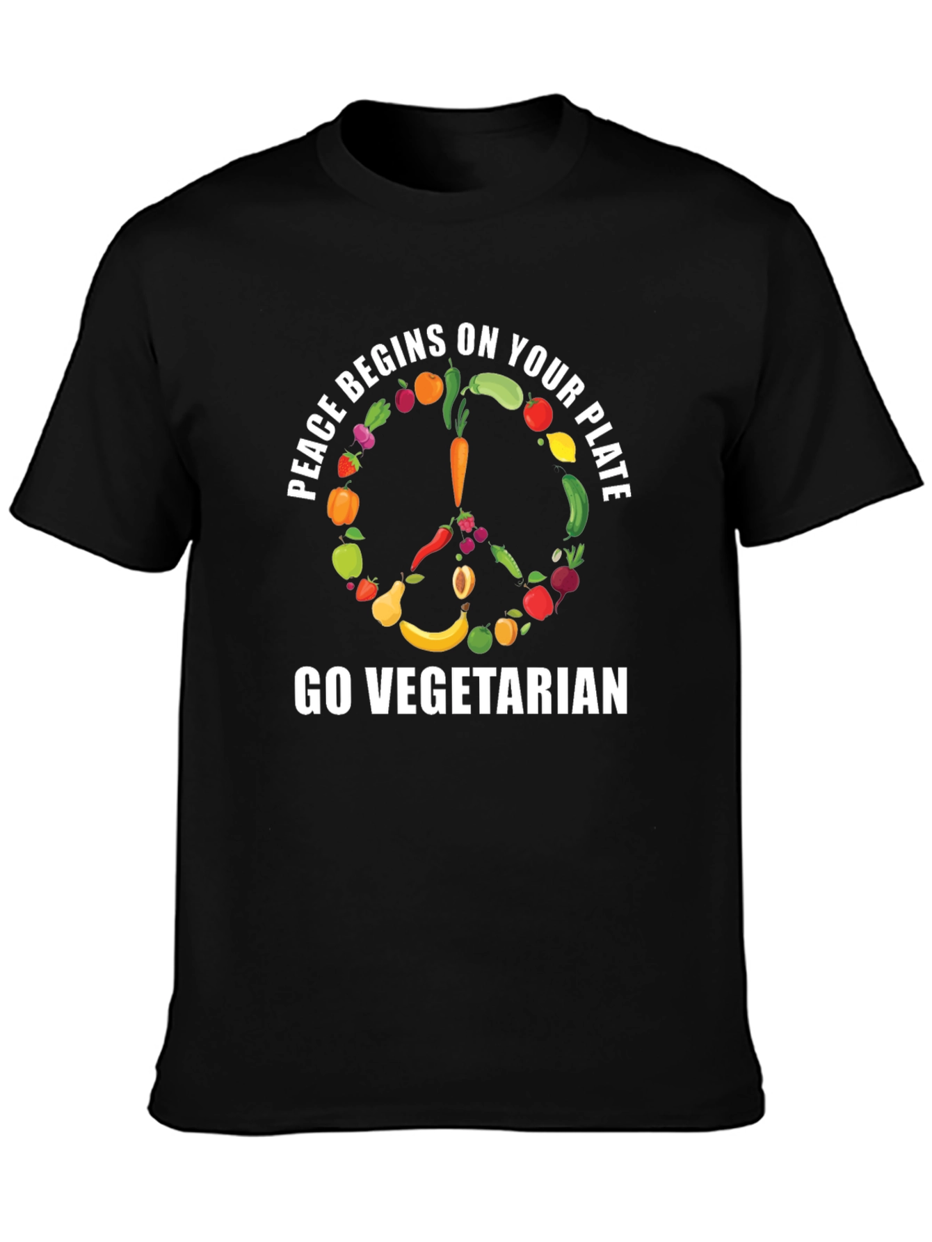 Peace Begins on Your Plate Vegetarian T-Shirt