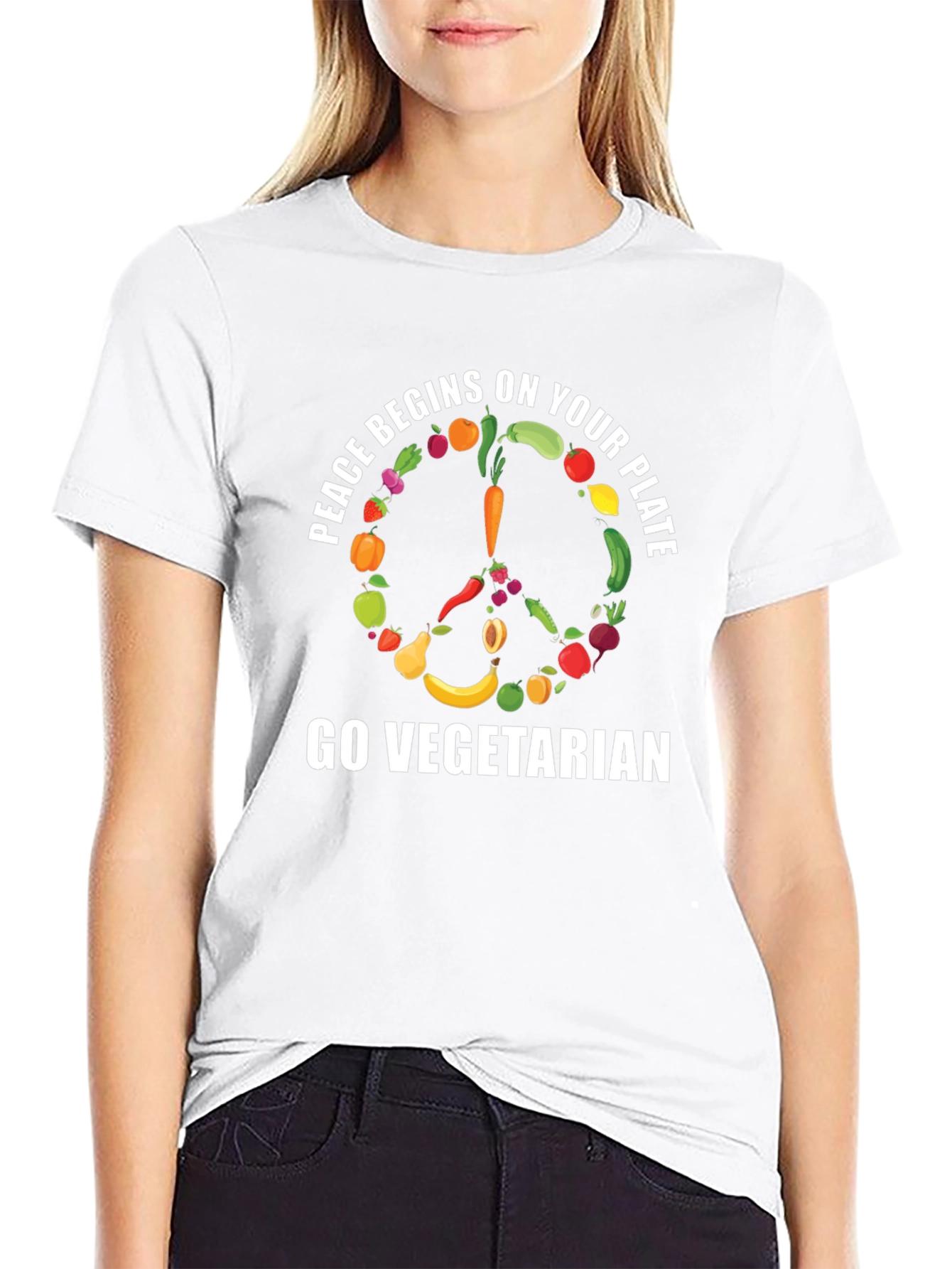 Peace Begins on Your Plate Vegetarian T-Shirt