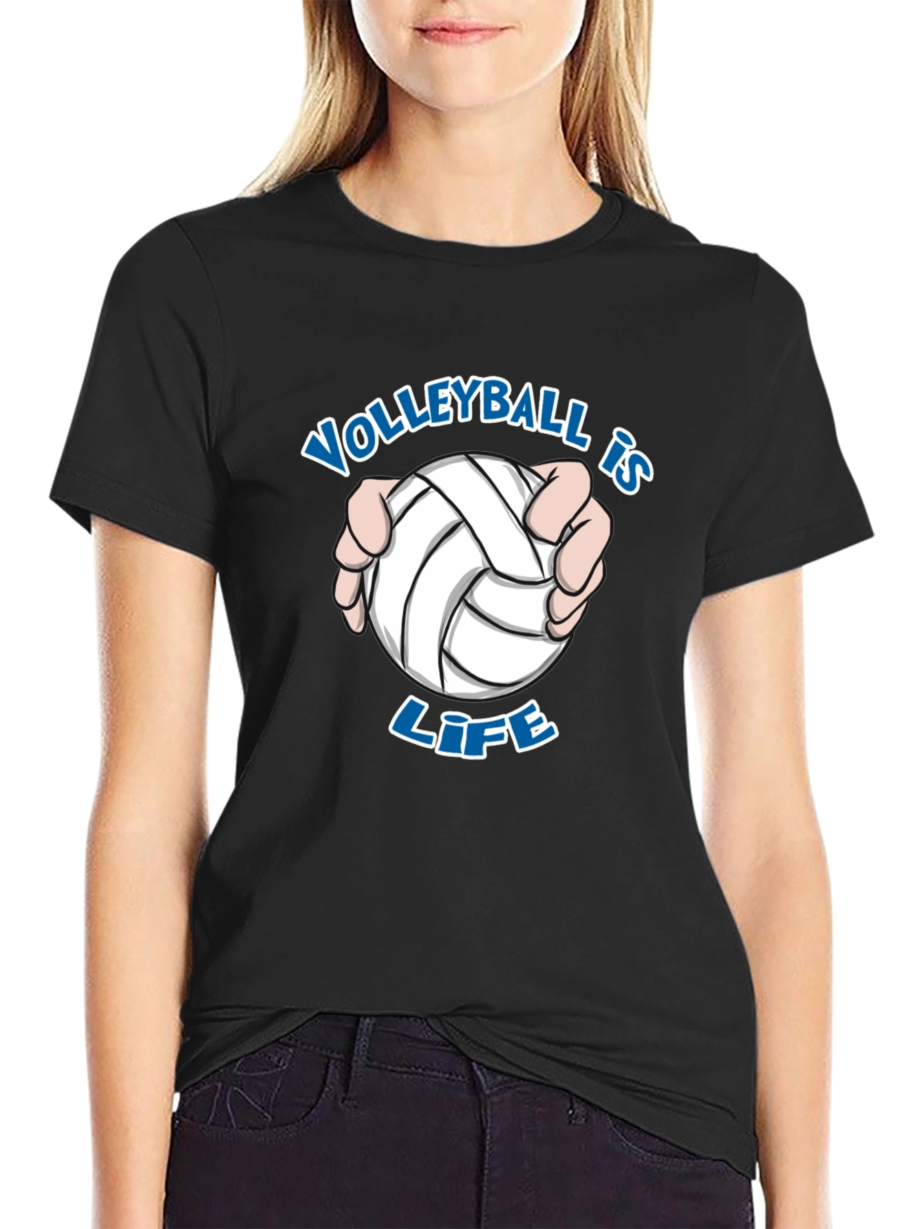 Volleyball is Life T-Shirt - Black Cotton Tee