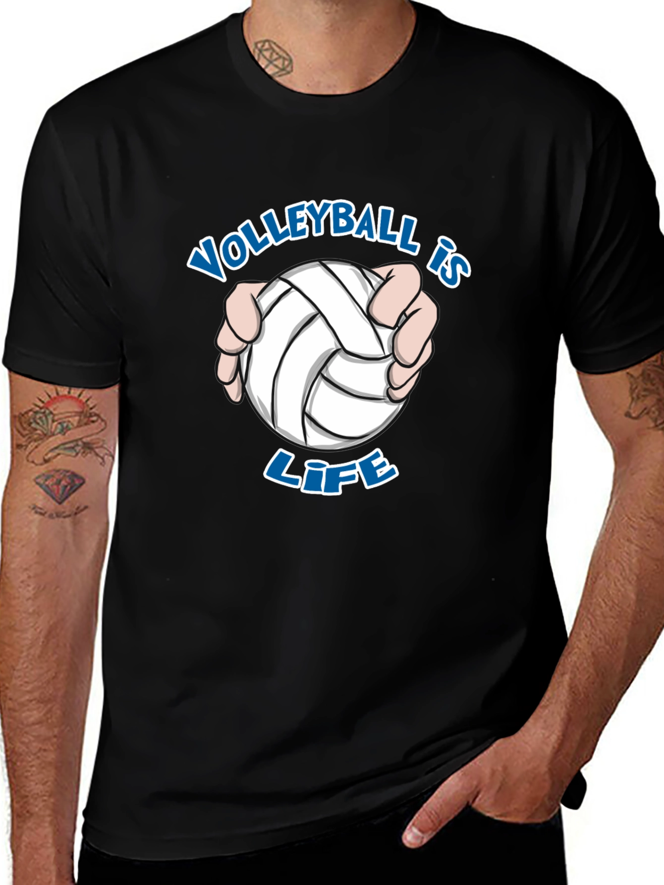 Volleyball is Life T-Shirt - Black Cotton Tee