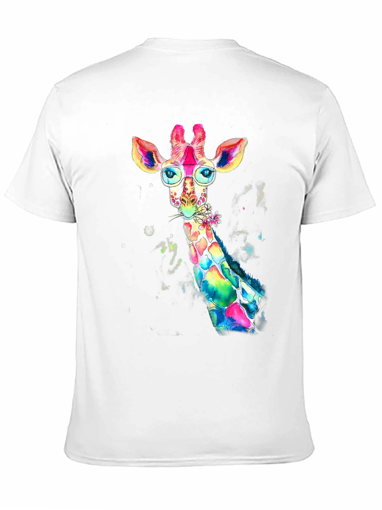 Rainbow Giraffe Graphic Tee - Quirky Animal Design