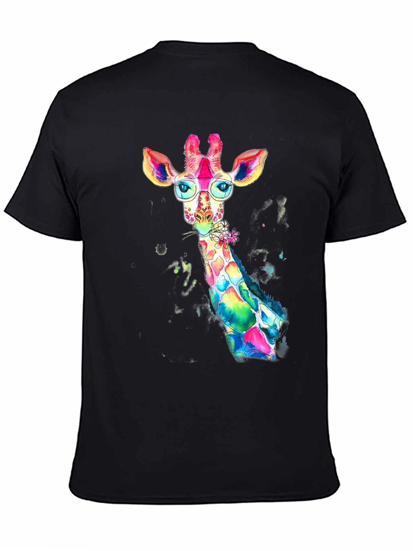 Rainbow Giraffe Graphic Tee - Quirky Animal Design