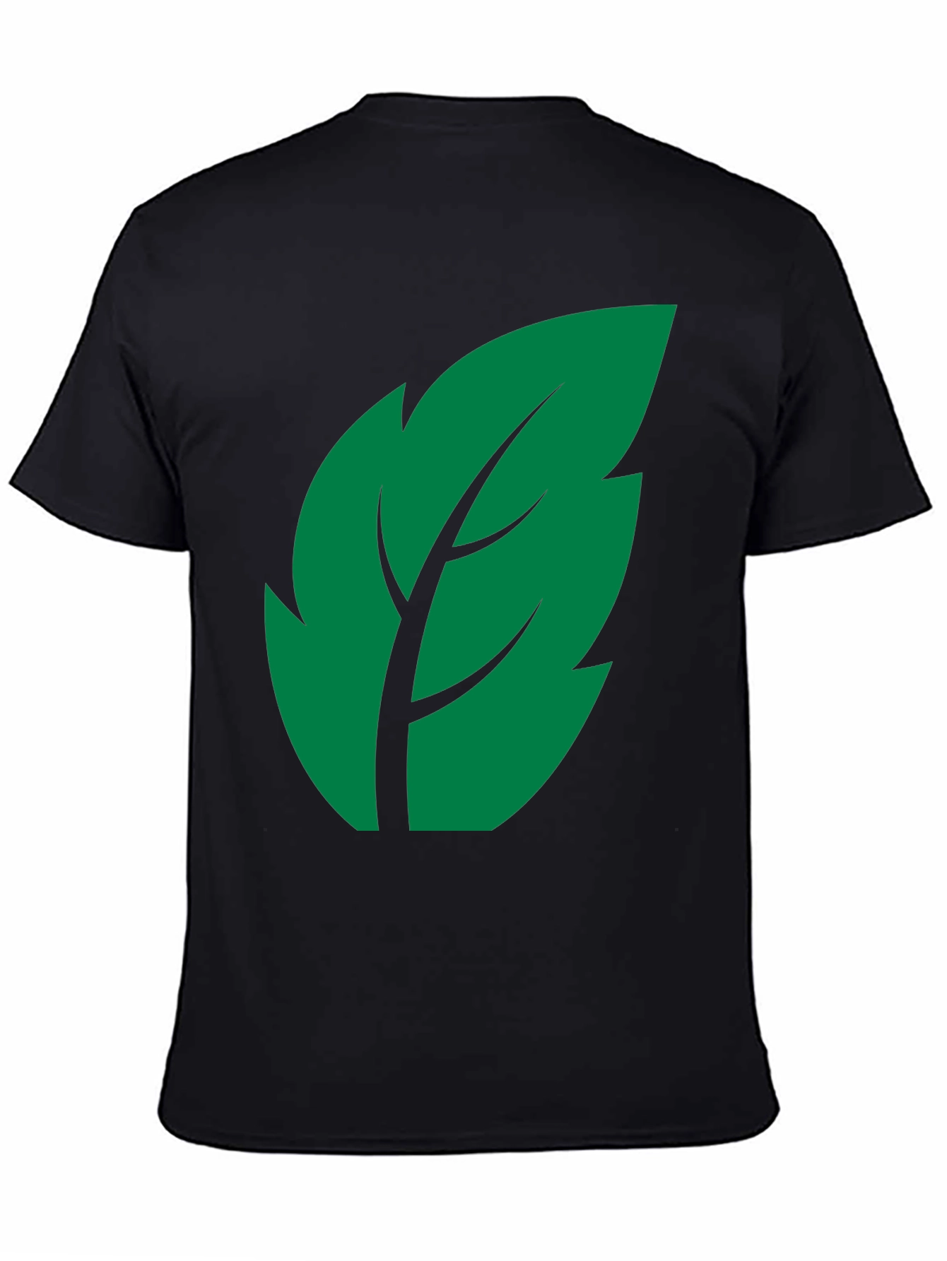 Leaf Graphic Print Black T-Shirt