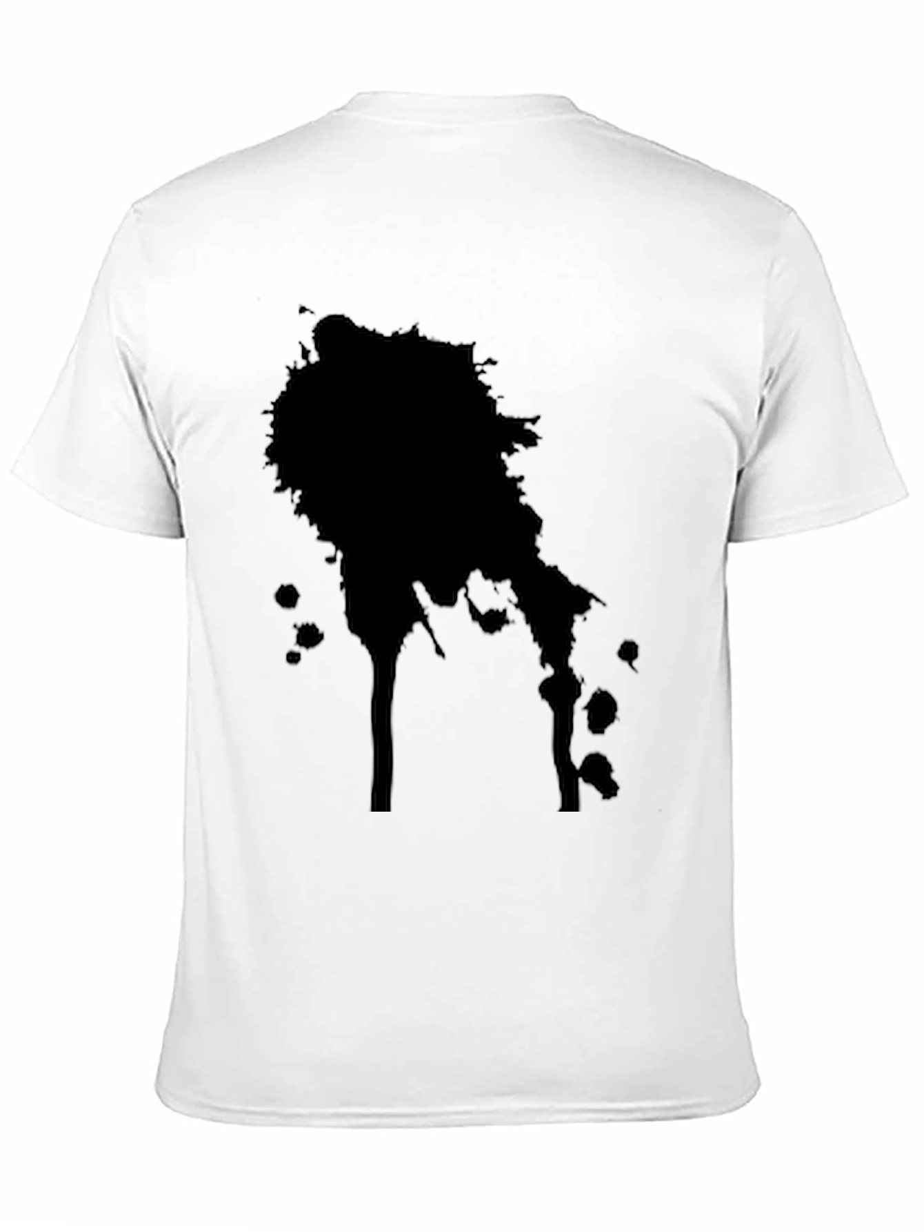 Mens Black T-Shirt with Ink Splatter Design