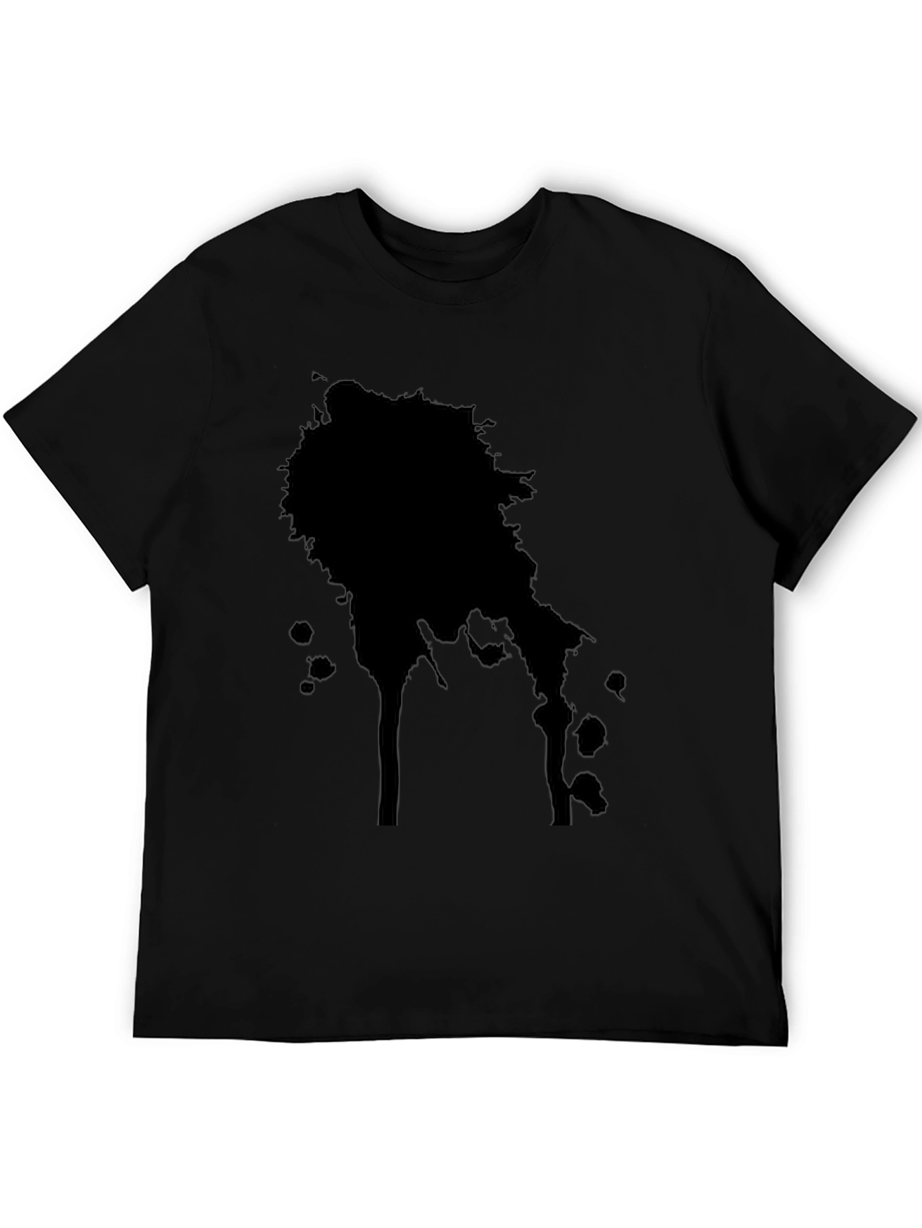 Mens Black T-Shirt with Ink Splatter Design