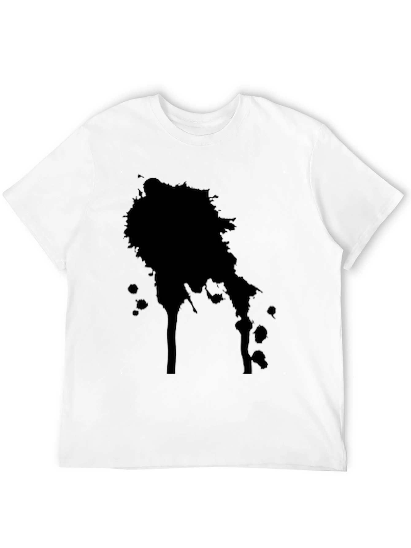 Mens Black T-Shirt with Ink Splatter Design