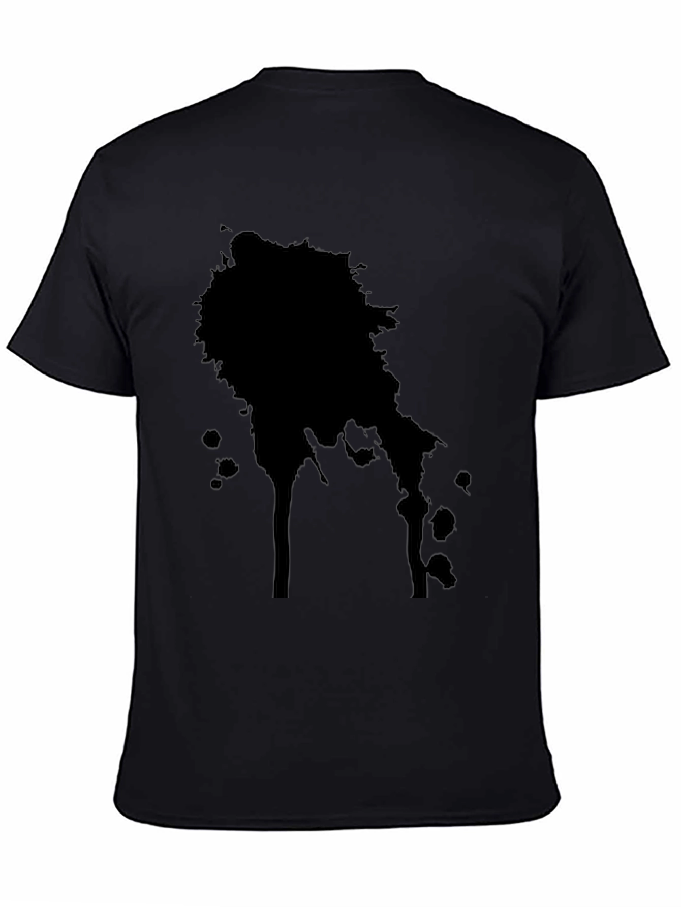 Mens Black T-Shirt with Ink Splatter Design
