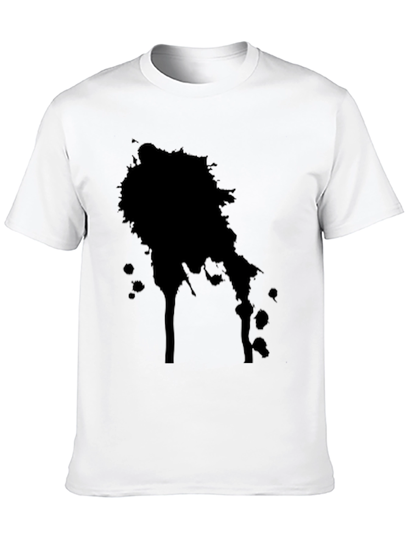Mens Black T-Shirt with Ink Splatter Design