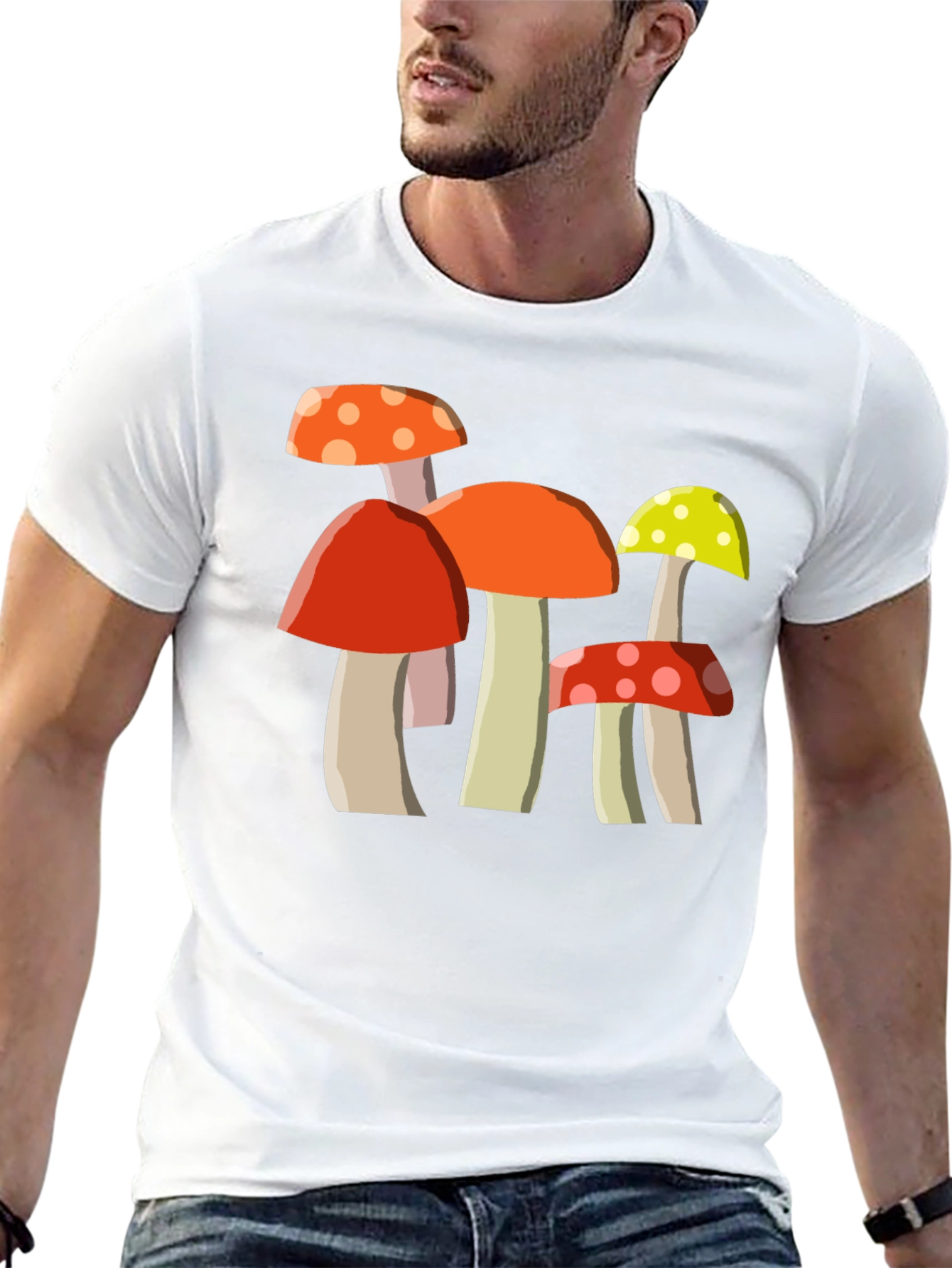 Whimsical Mushroom Graphic Tee - Unisex Cotton T-Shirt