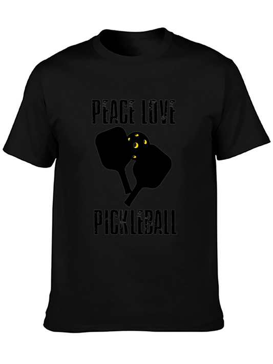Peace Love Pickleball Black T-Shirt