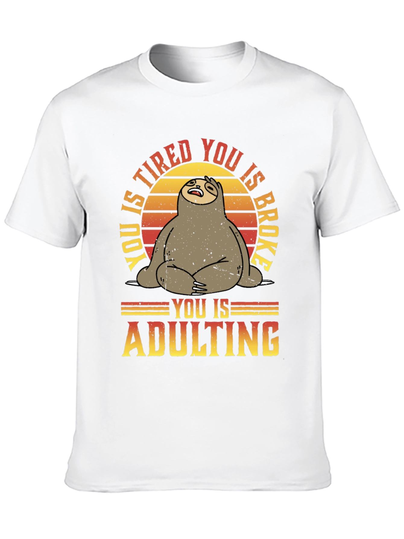 Funny Sloth Adulting Graphic T-Shirt