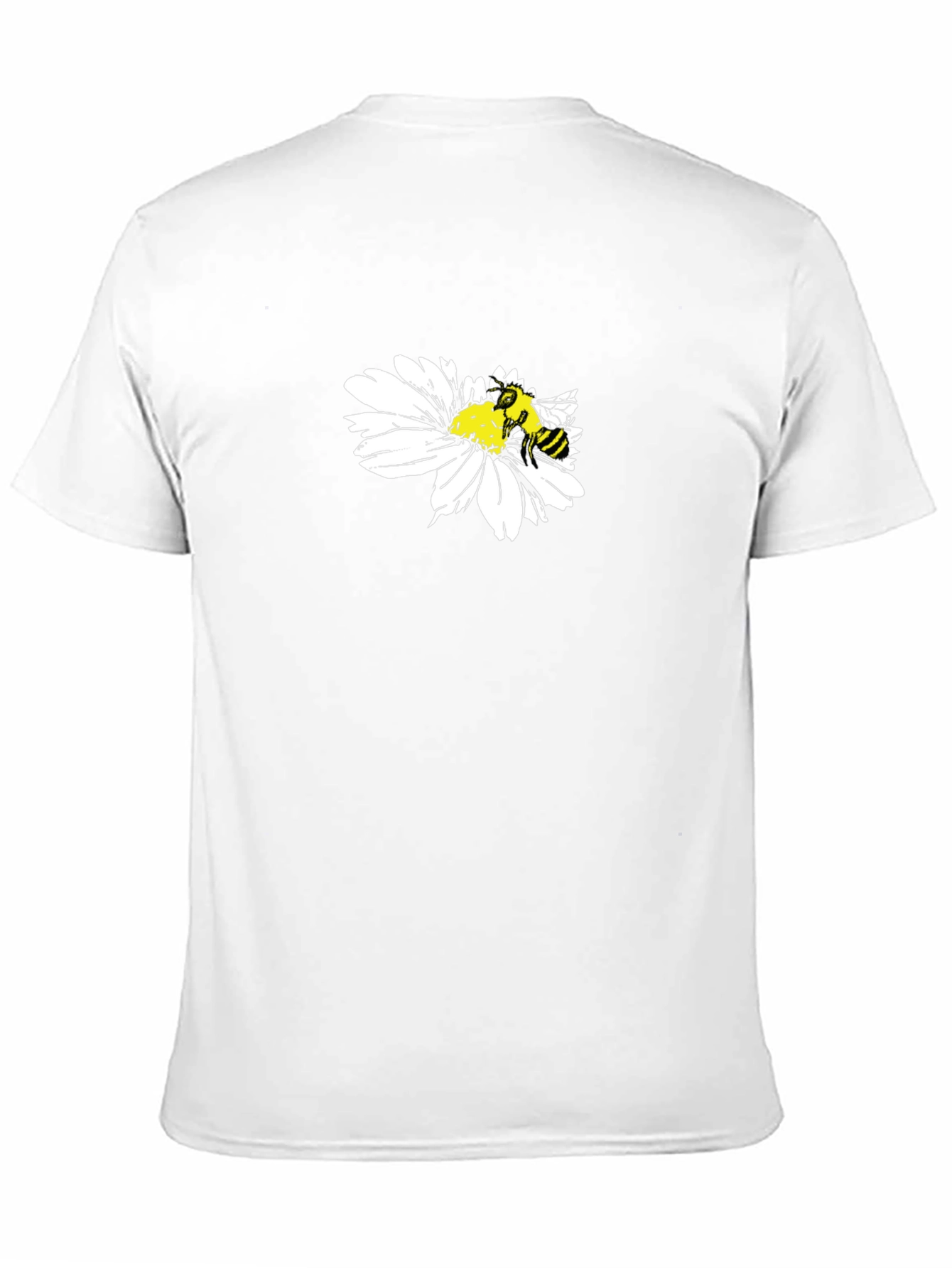 Black T-Shirt with Bee on Daisy Design