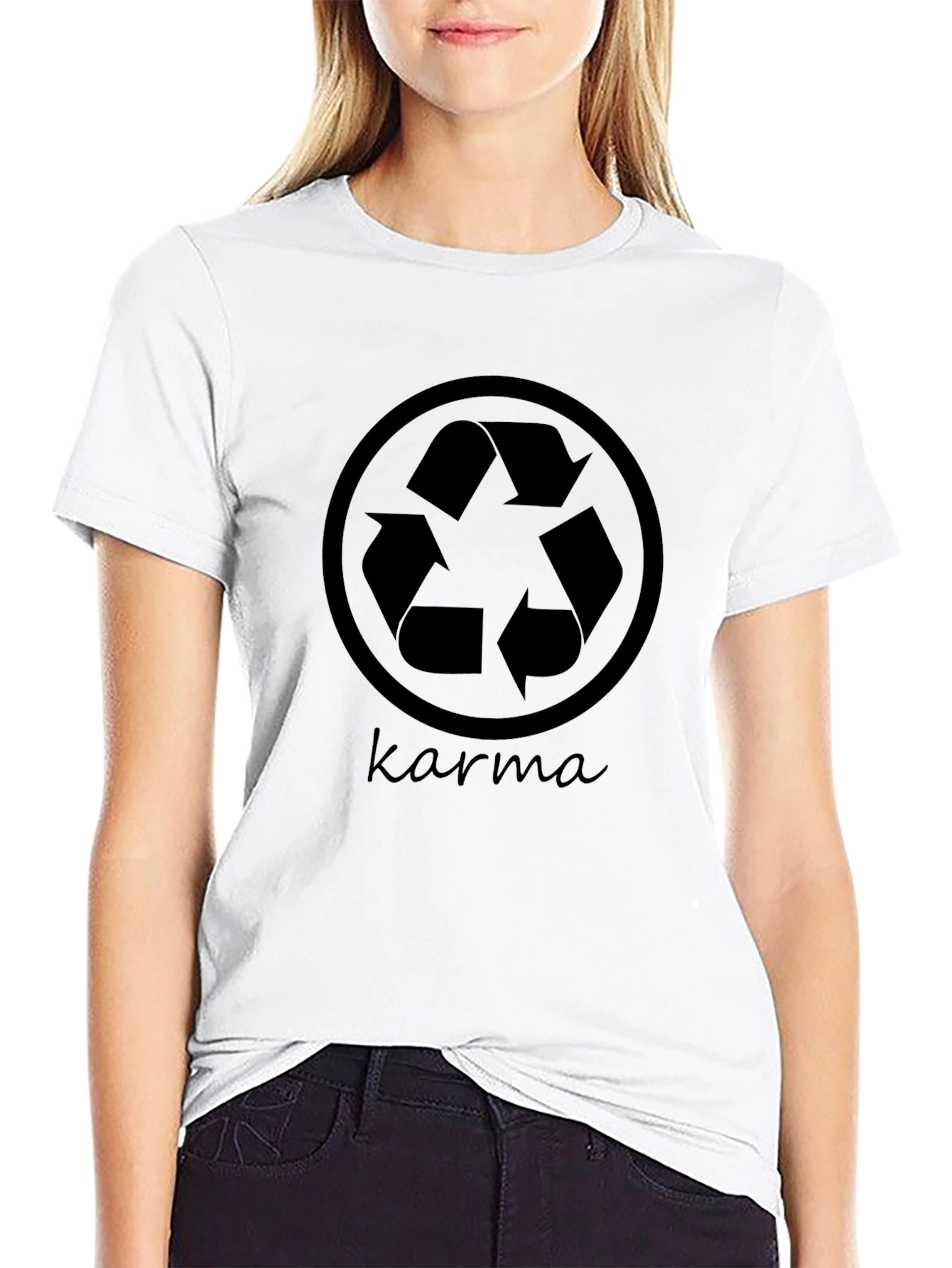 Karma Recycle Graphic Black T-Shirt
