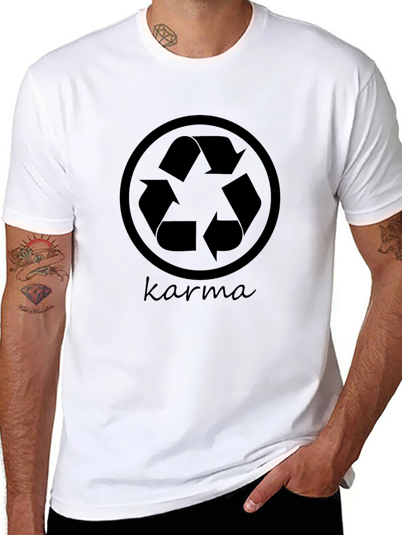 Karma Recycle Graphic Black T-Shirt