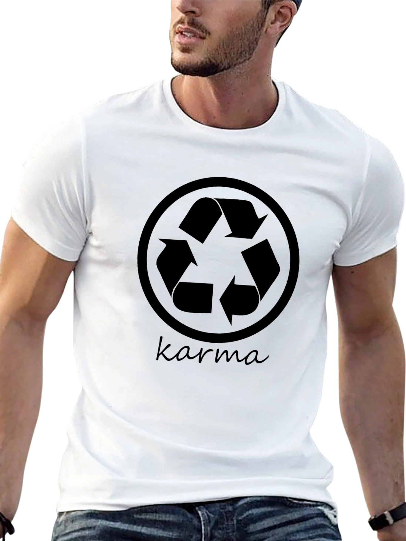 Karma Recycle Graphic Black T-Shirt
