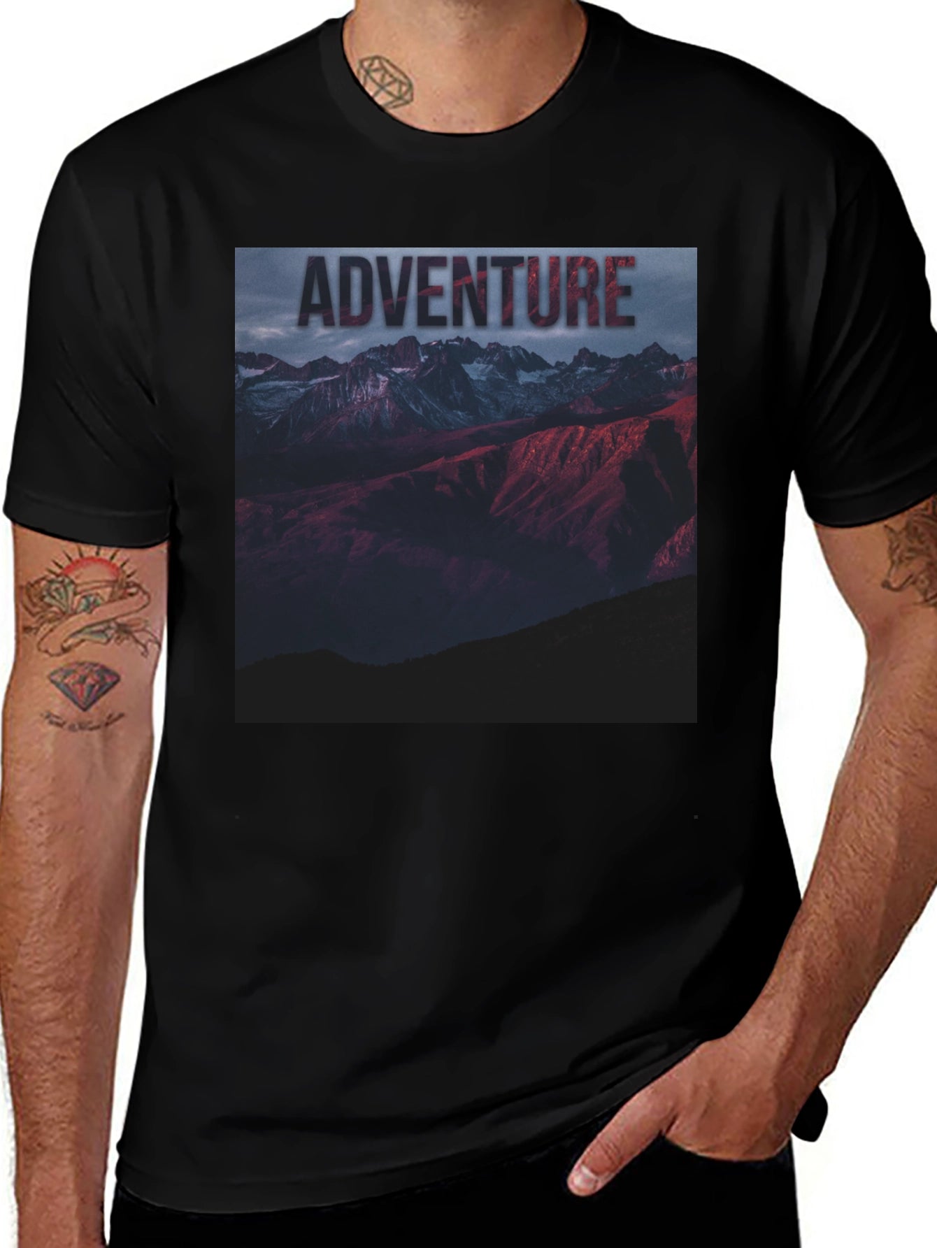 Adventure Mountain Graphic Tee - Black Unisex T-Shirt