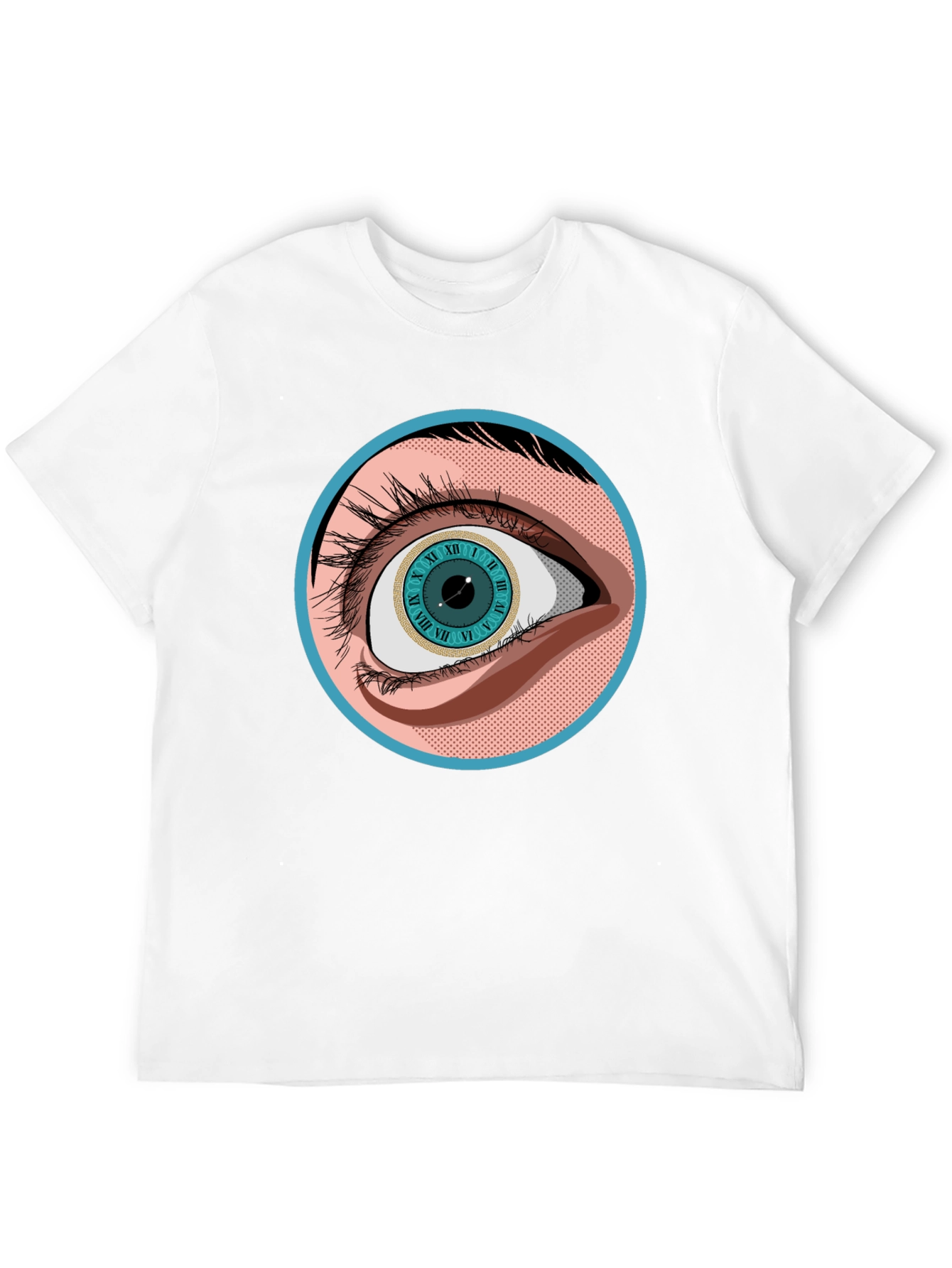 Surreal Eye Clock Graphic Tee - Unisex Black T-Shirt