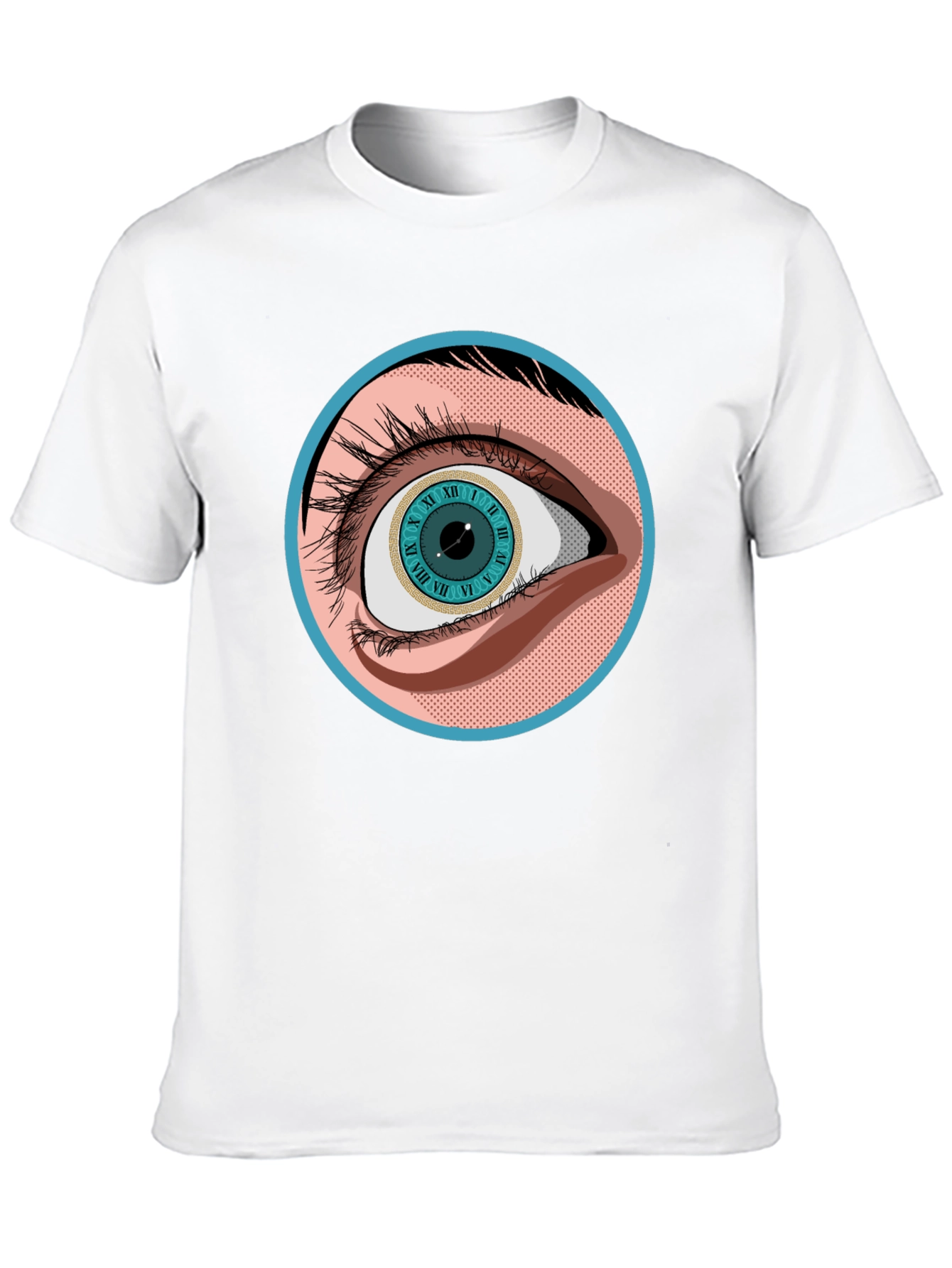 Surreal Eye Clock Graphic Tee - Unisex Black T-Shirt