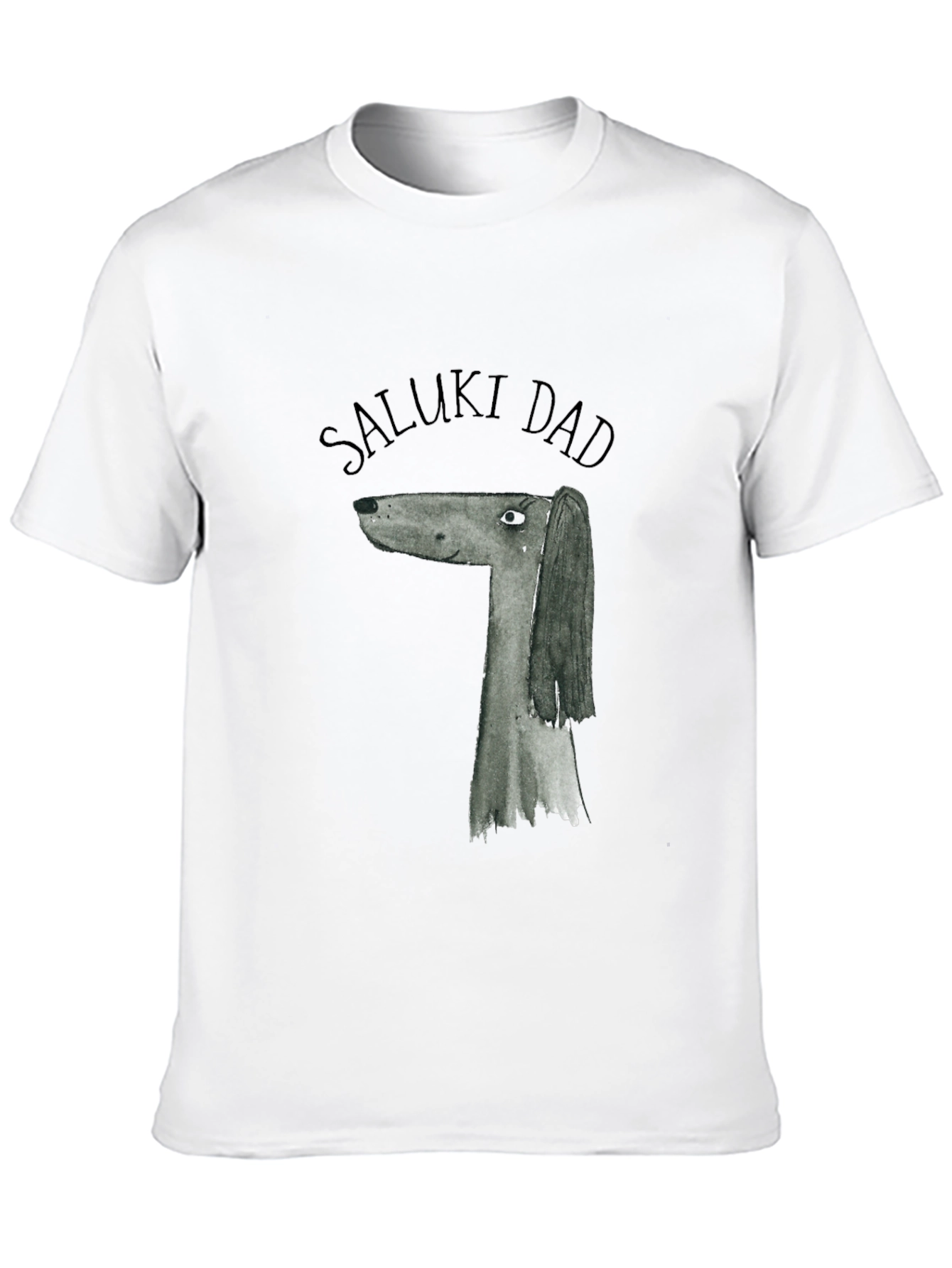 Saluki Dad Graphic Tee - Black Cotton T-Shirt
