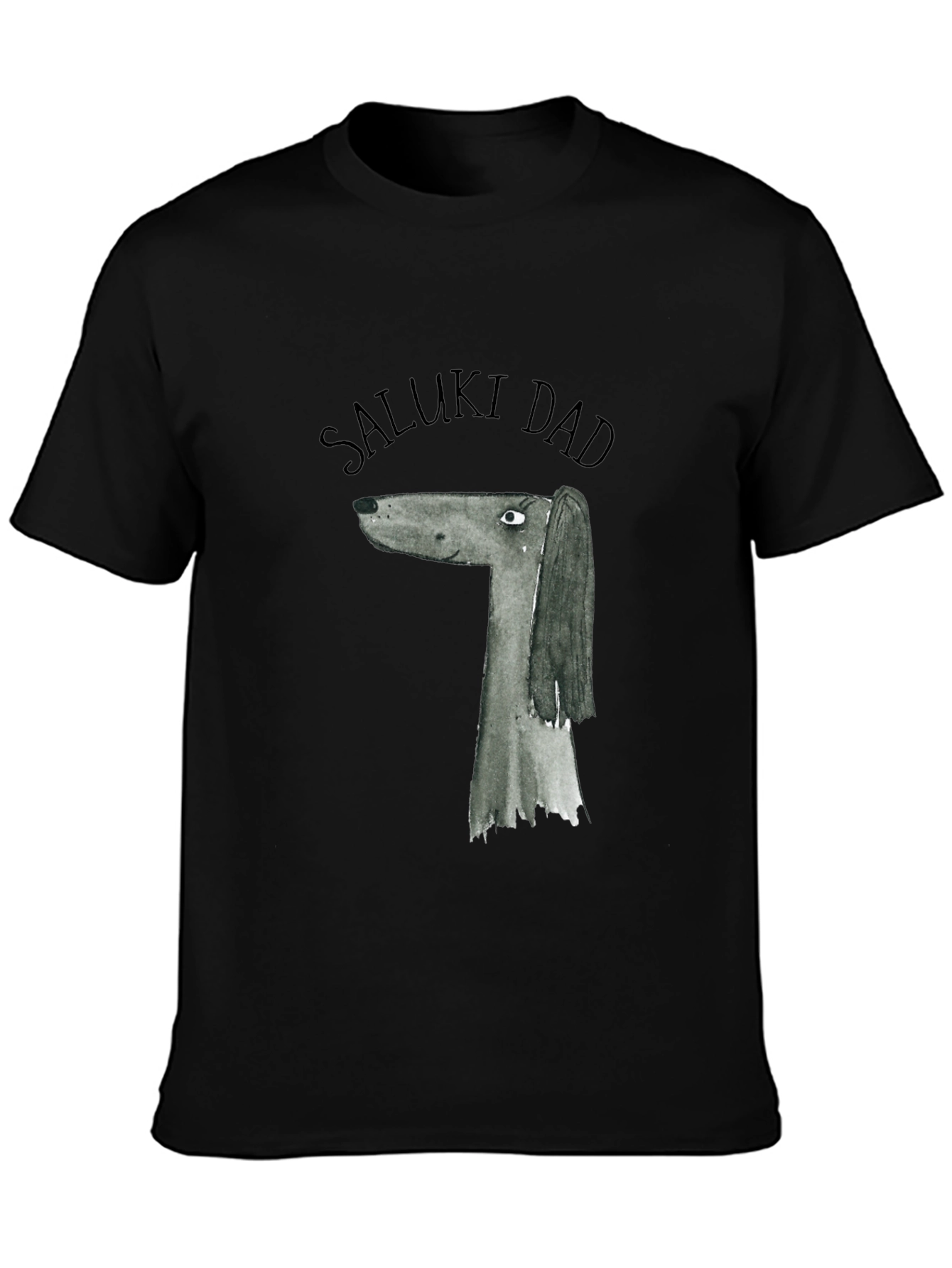 Saluki Dad Graphic Tee - Black Cotton T-Shirt