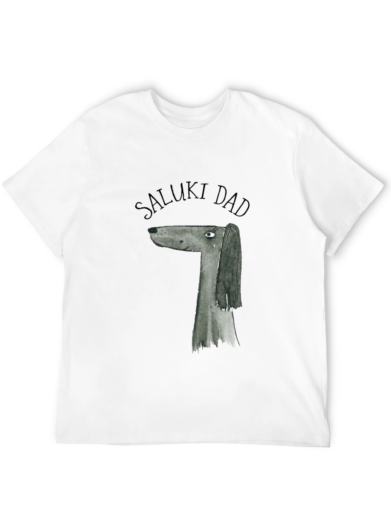 Saluki Dad Graphic Tee - Black Cotton T-Shirt