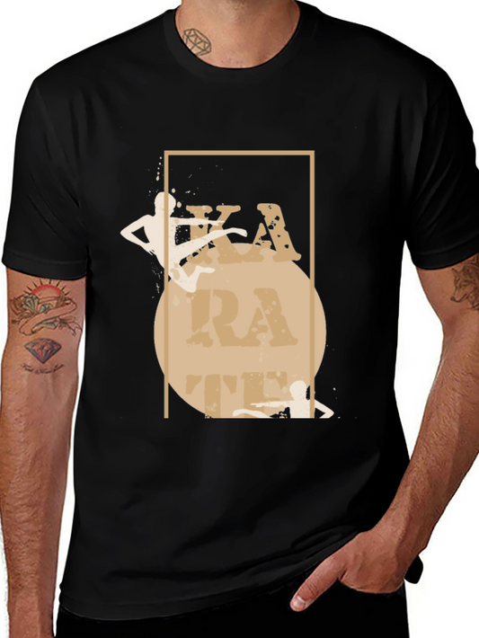 Karate Graphic Print Black T-Shirt