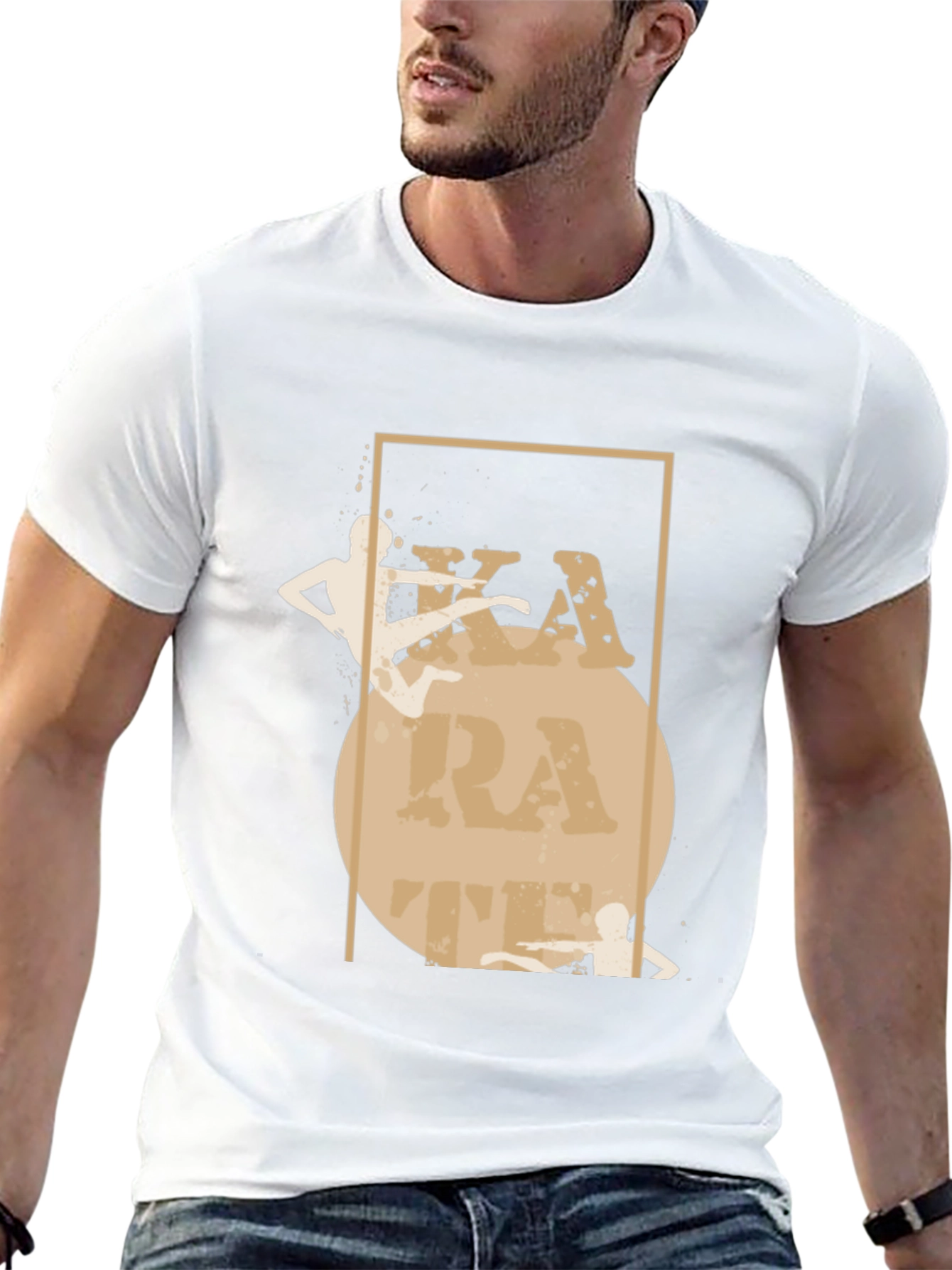 Karate Graphic Print Black T-Shirt