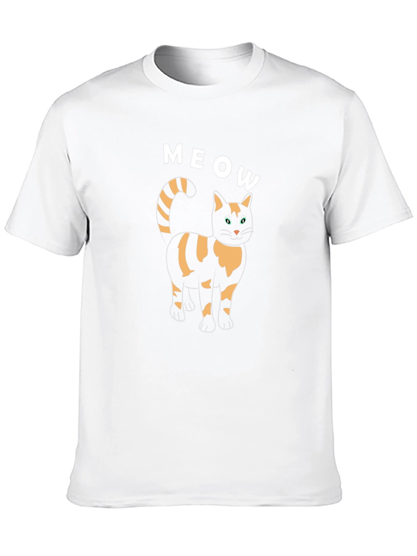 Meow Cat Graphic Tee - Black Cotton T-Shirt