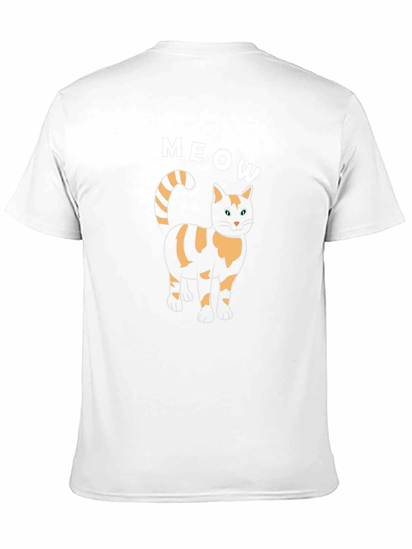 Meow Cat Graphic Tee - Black Cotton T-Shirt