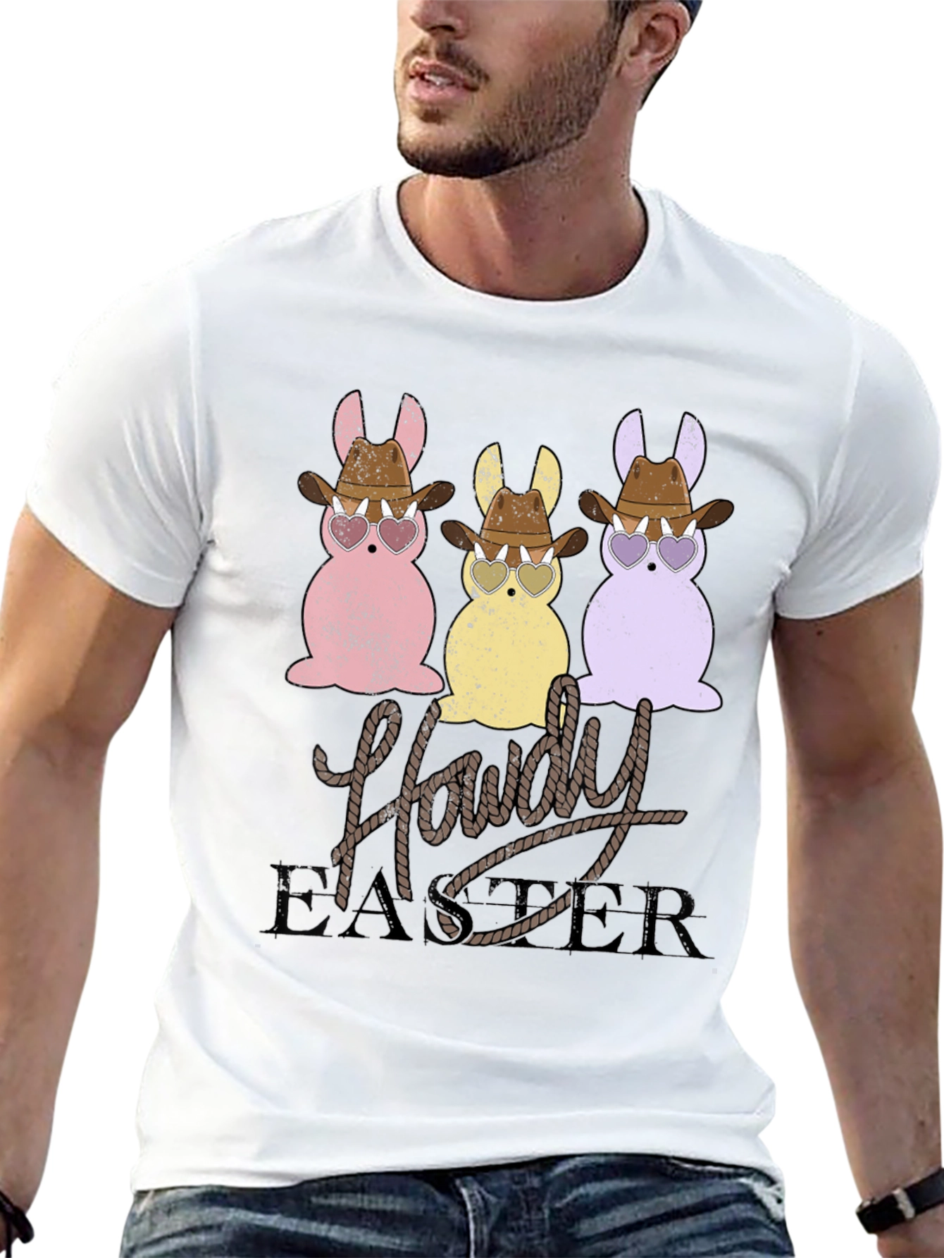 Howdy Easter Bunny Graphic T-Shirt