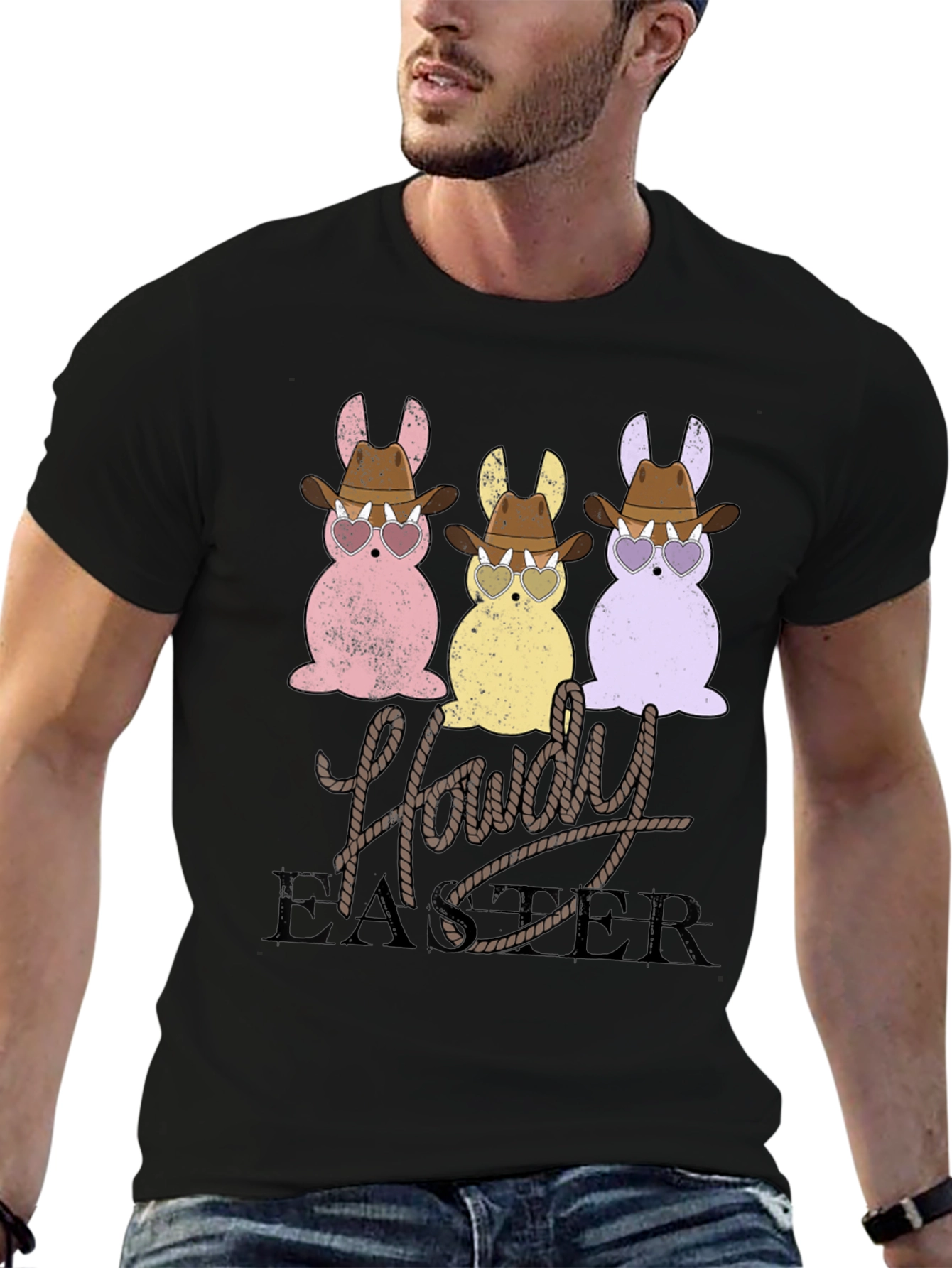 Howdy Easter Bunny Graphic T-Shirt