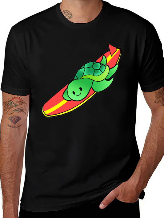 Surfing Turtle Graphic Tee - Cool Summer Vibes