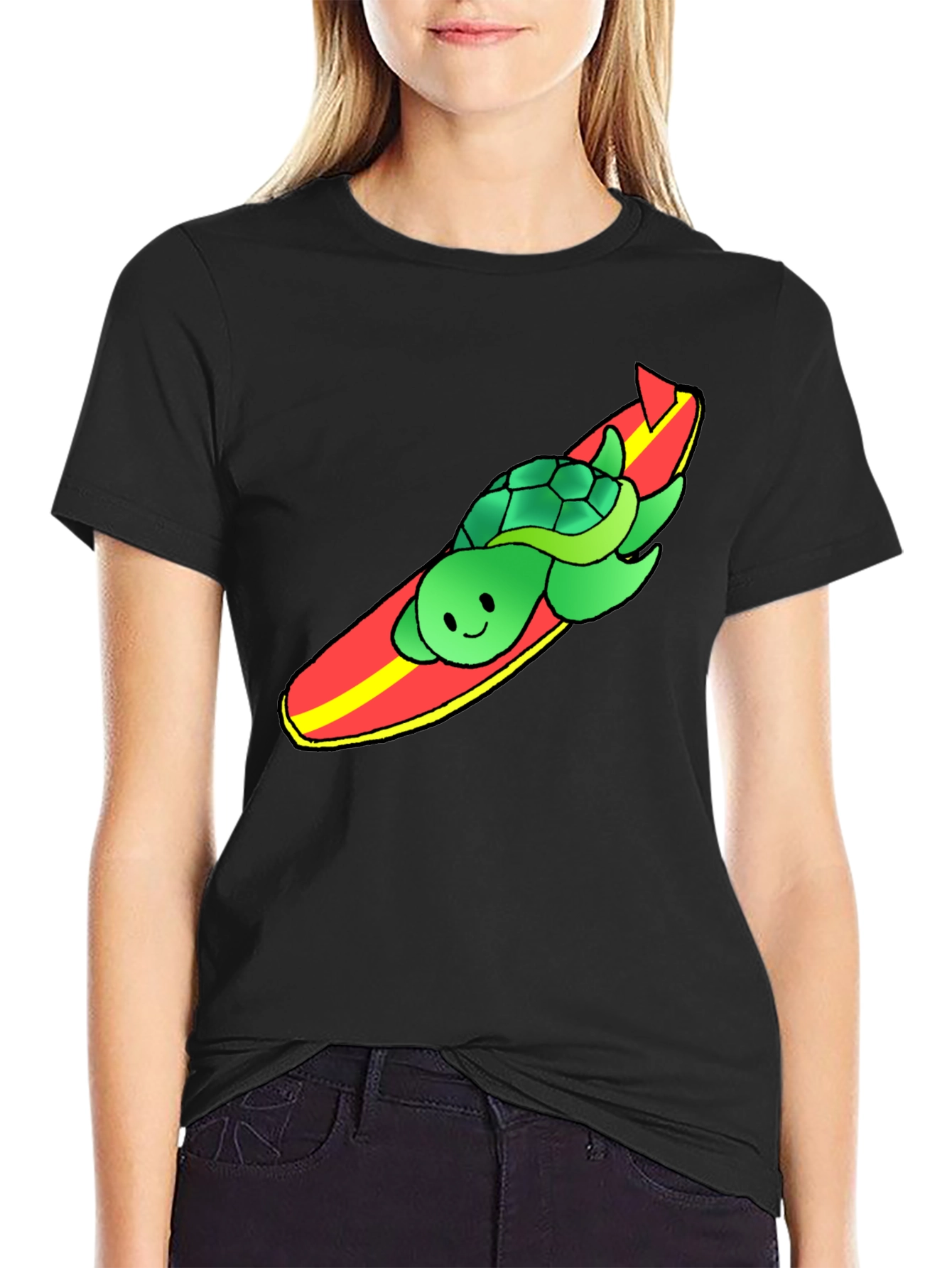 Surfing Turtle Graphic Tee - Cool Summer Vibes