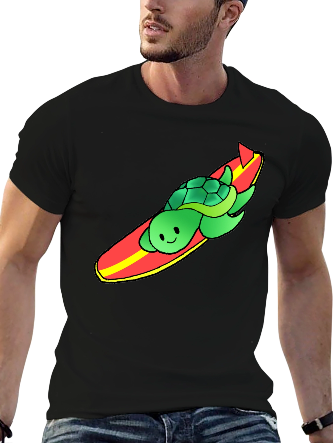 Surfing Turtle Graphic Tee - Cool Summer Vibes