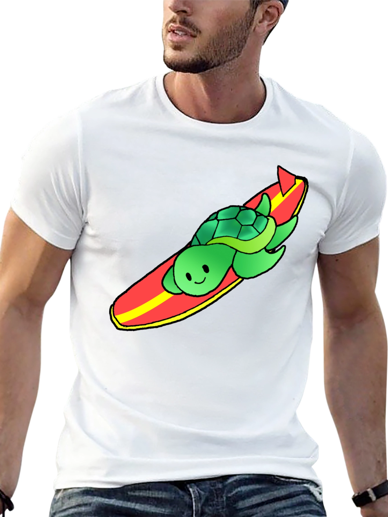 Surfing Turtle Graphic Tee - Cool Summer Vibes