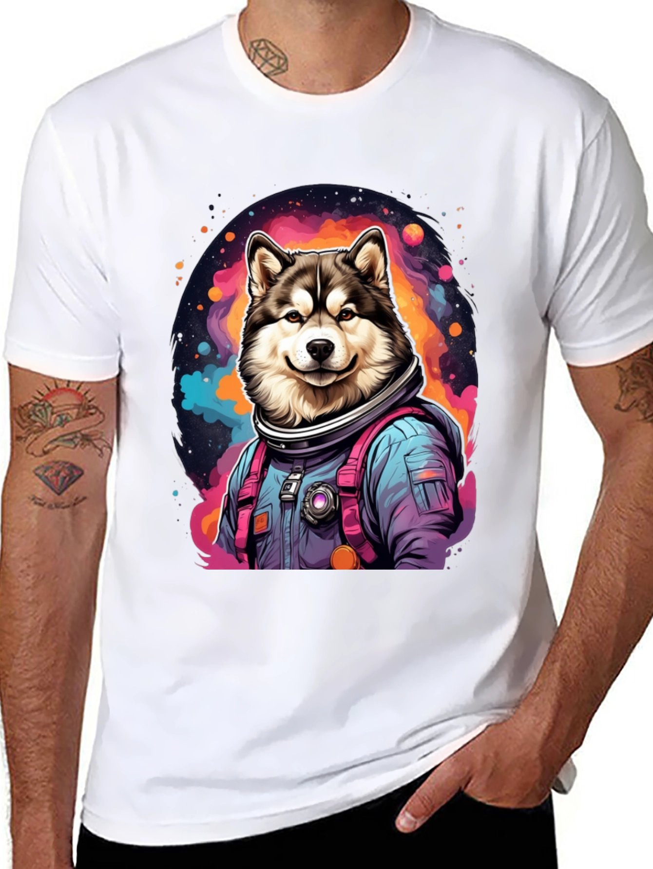 Husky Astronaut T-Shirt - Galaxy Dog Tee