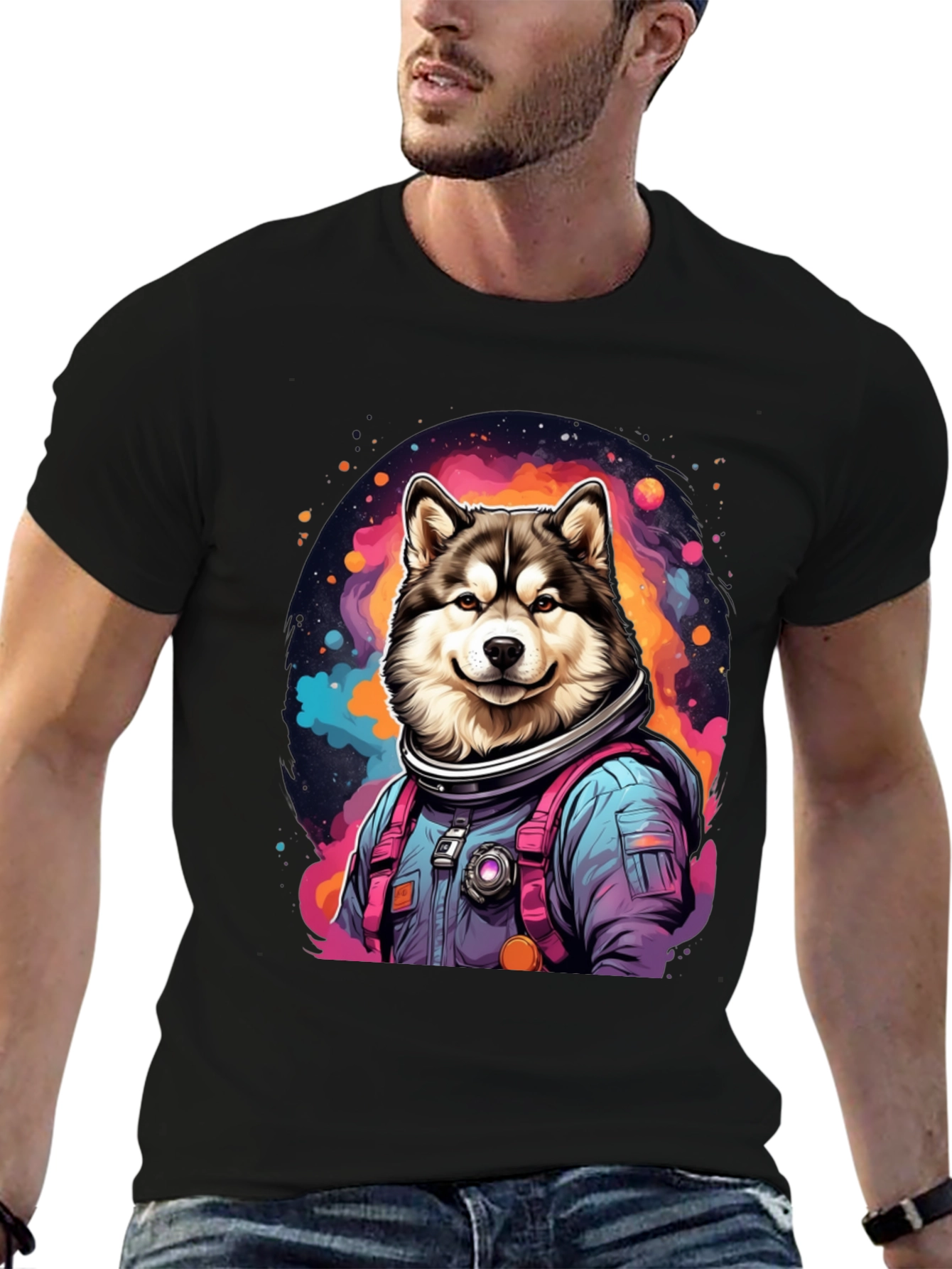 Husky Astronaut T-Shirt - Galaxy Dog Tee