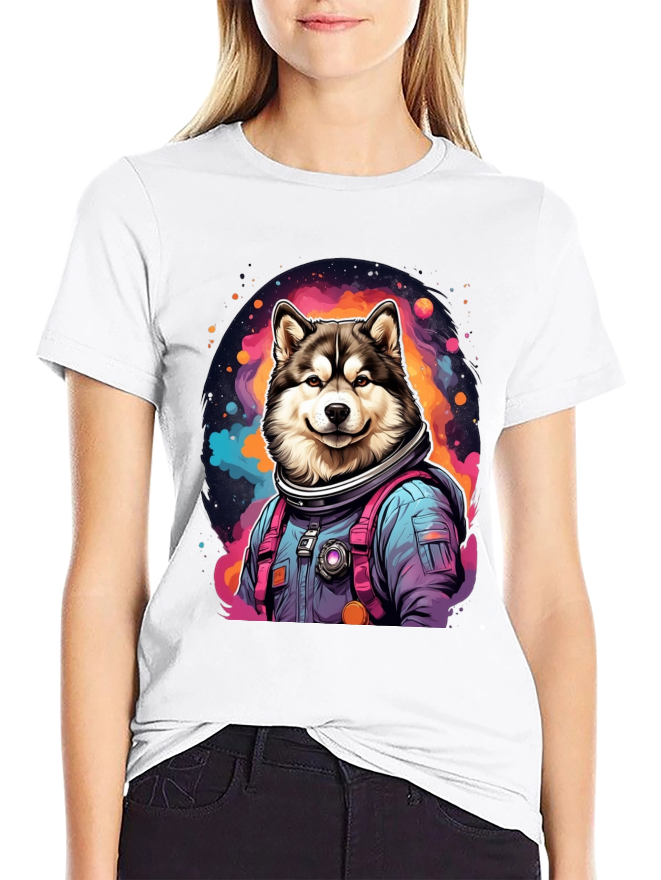 Husky Astronaut T-Shirt - Galaxy Dog Tee