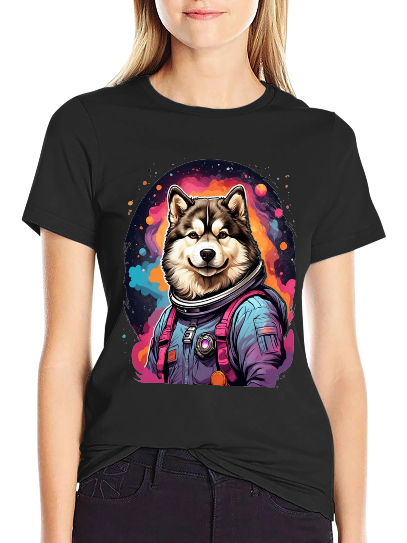 Husky Astronaut T-Shirt - Galaxy Dog Tee