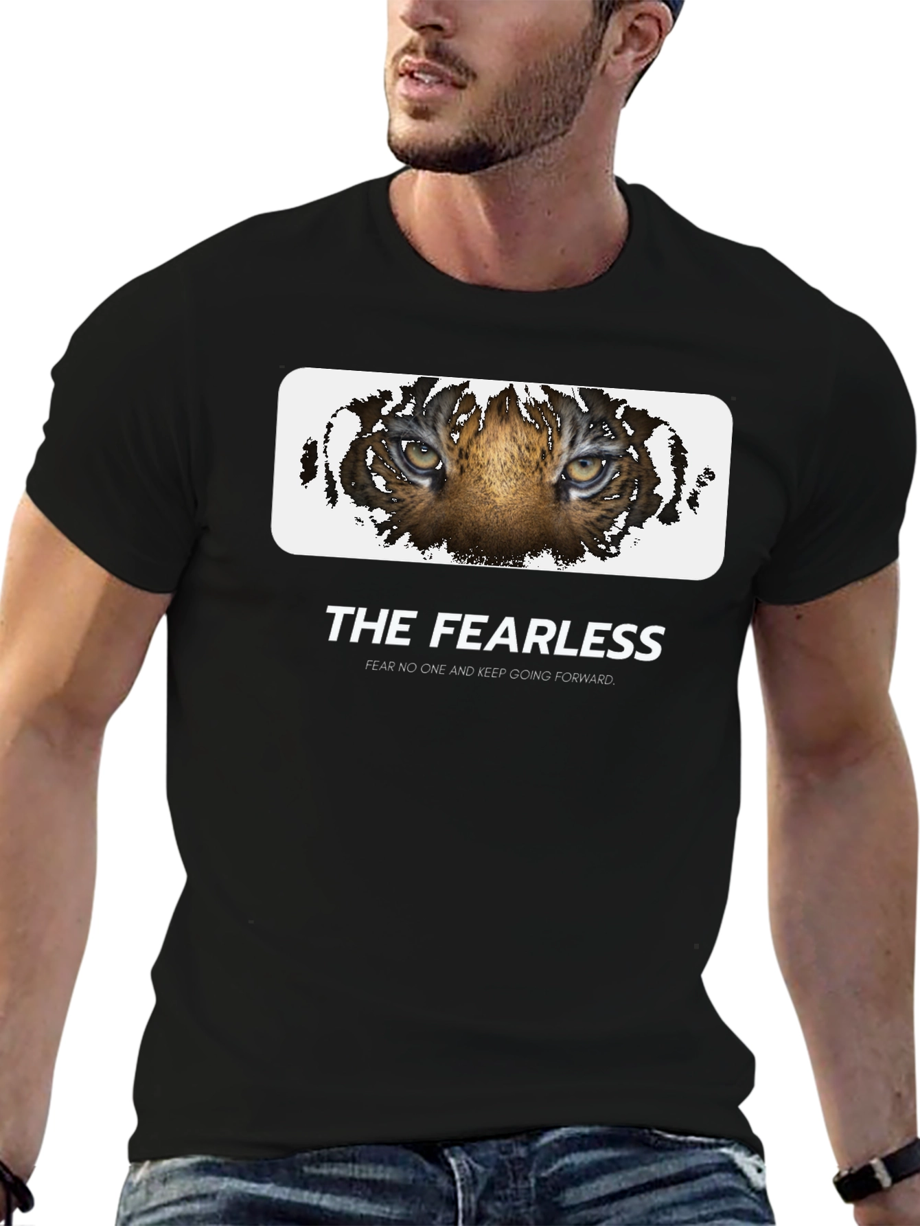 The Fearless Tiger Graphic Tee - Black Cotton