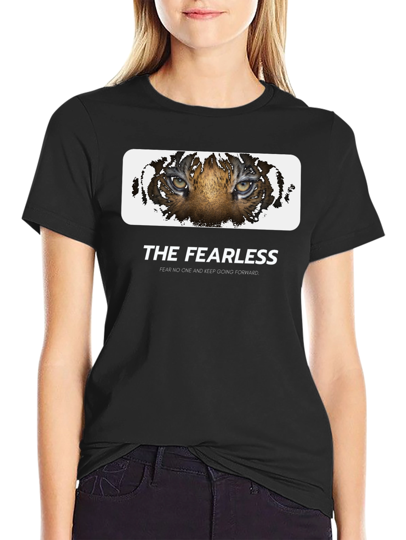 The Fearless Tiger Graphic Tee - Black Cotton