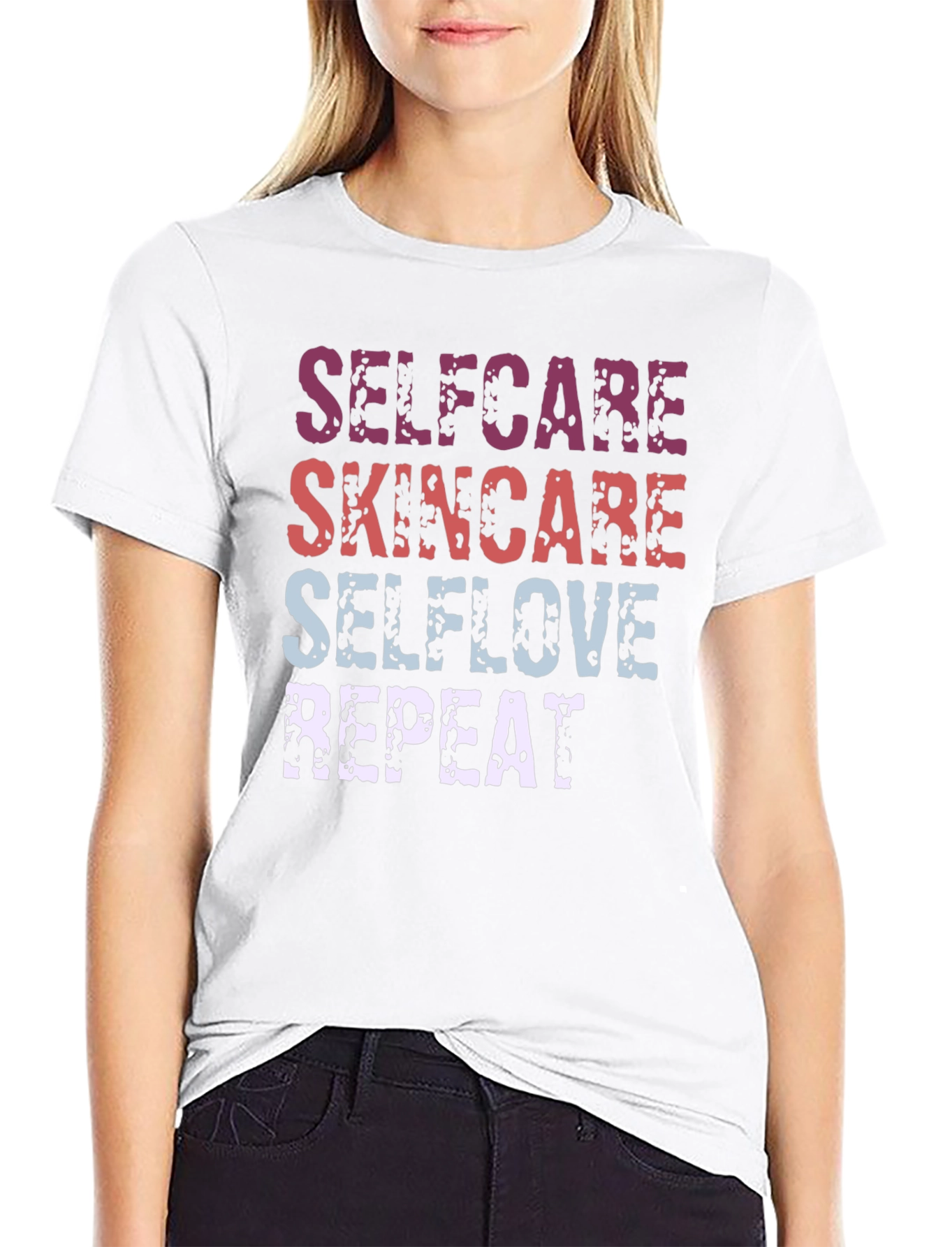 Selfcare Skin Love Repeat T-Shirt - Trendy Graphic Tee