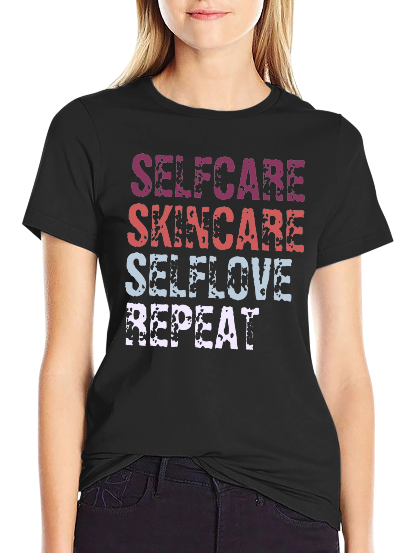 Selfcare Skin Love Repeat T-Shirt - Trendy Graphic Tee