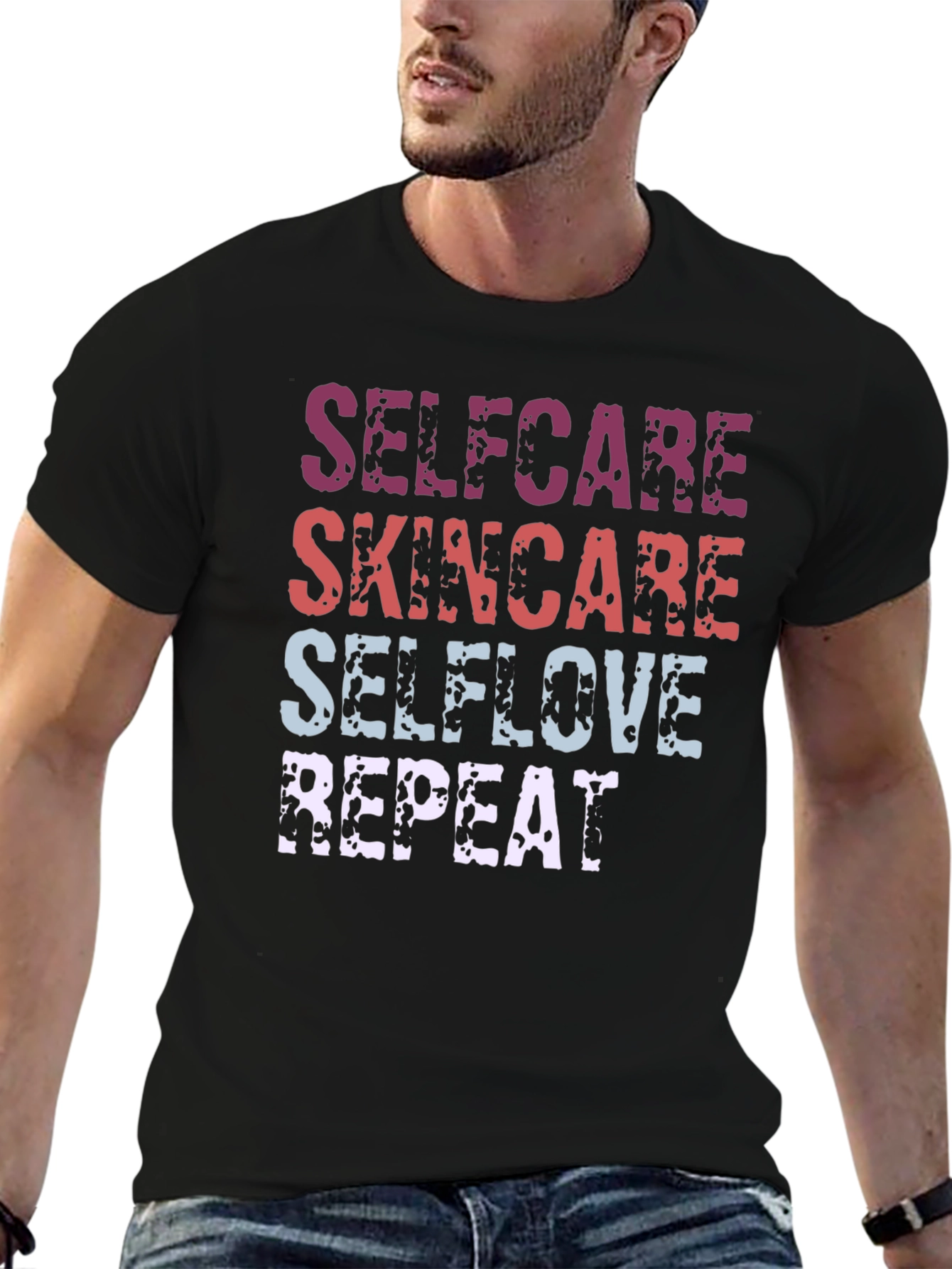 Selfcare Skin Love Repeat T-Shirt - Trendy Graphic Tee
