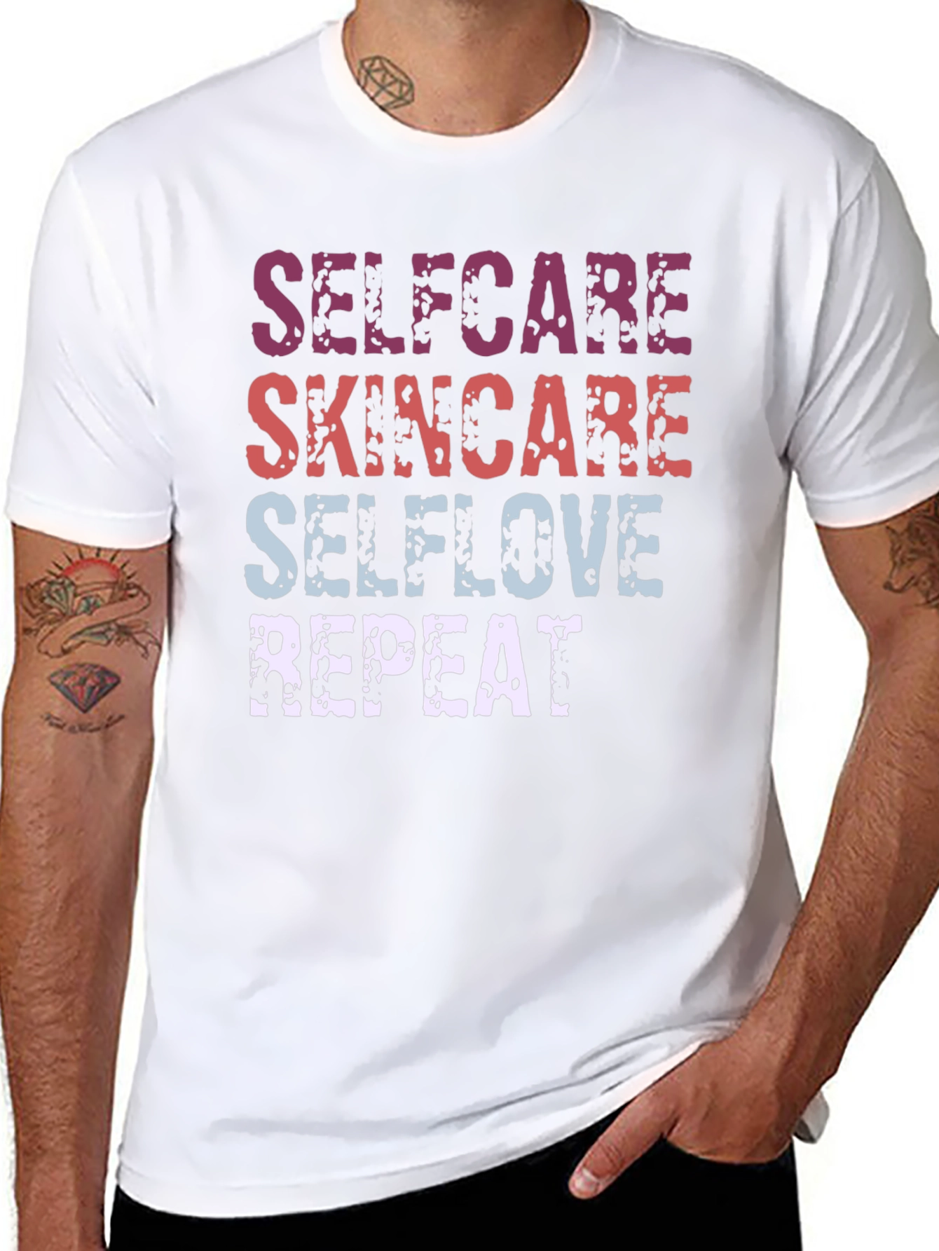 Selfcare Skin Love Repeat T-Shirt - Trendy Graphic Tee